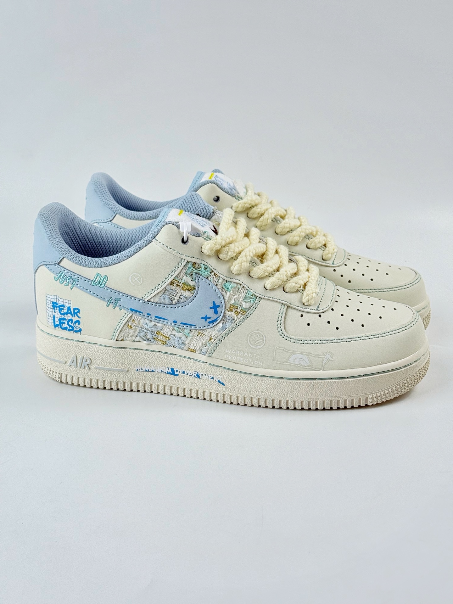 Nike Air Force 1 Low 07 白蓝米麻绳涂鸦 FJ7740-510