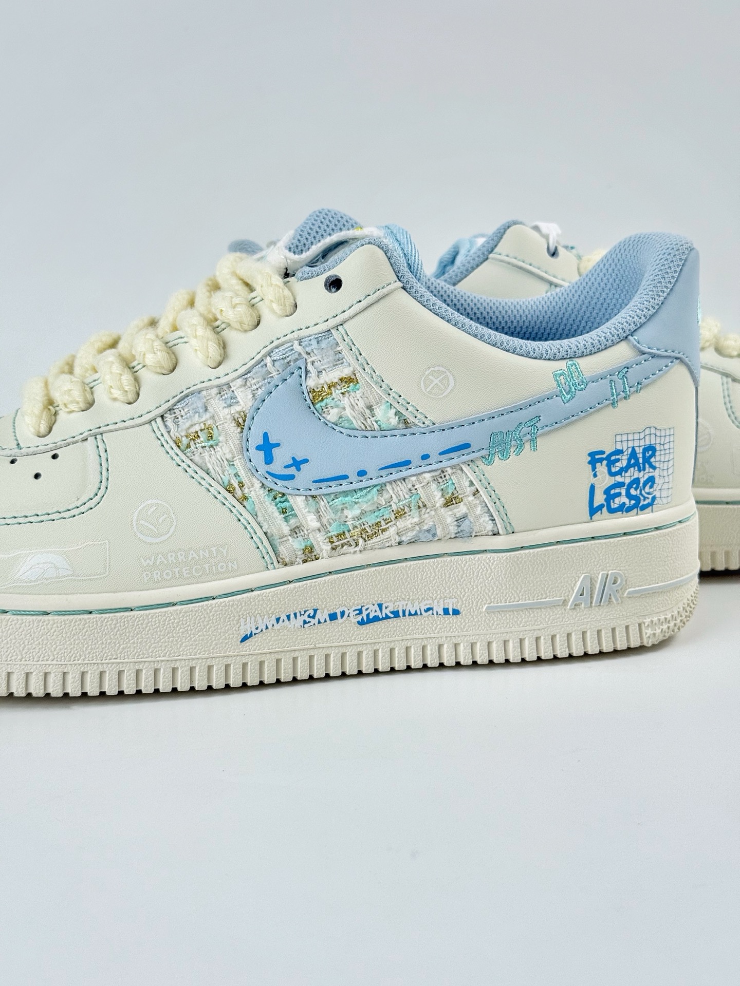 Nike Air Force 1 Low 07 白蓝米麻绳涂鸦 FJ7740-510