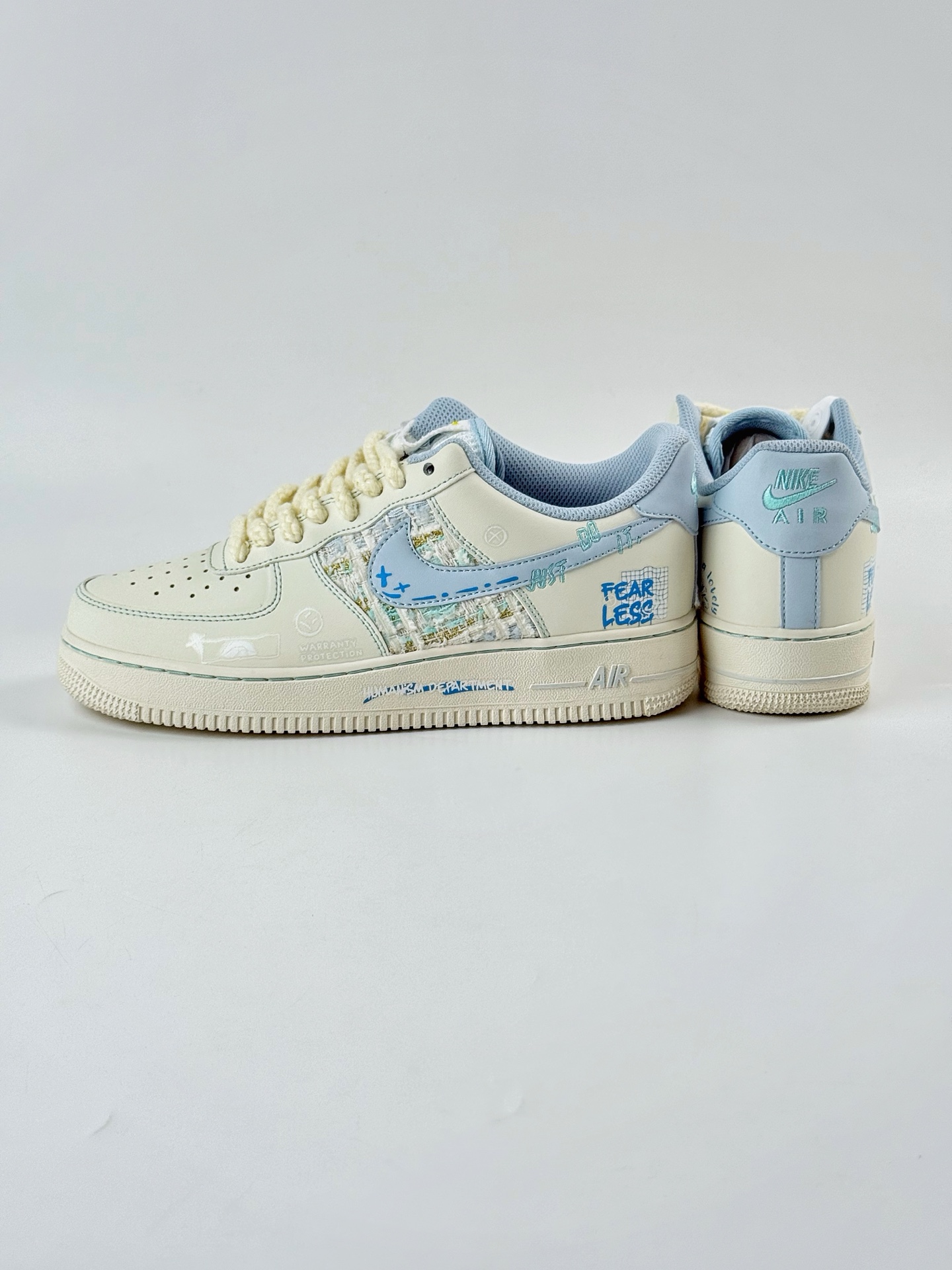 Nike Air Force 1 Low 07 白蓝米麻绳涂鸦 FJ7740-510
