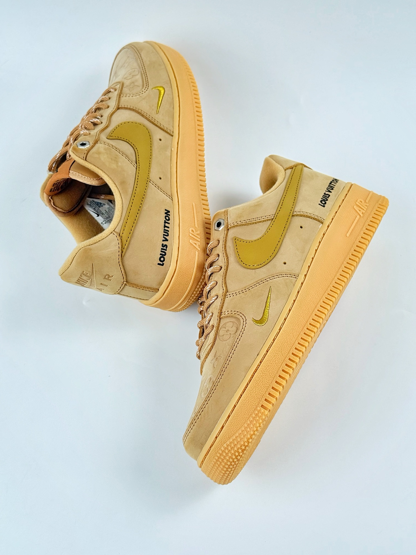 Nike Air Force 1 Low 07 x Louis Vuitton 万花弄 原木塞 复古美拉德 深棕小勾 CJ9179-200