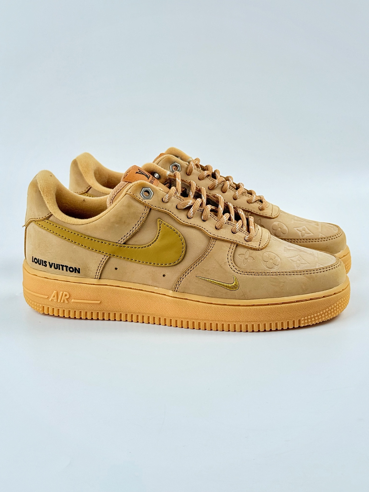 Nike Air Force 1 Low 07 x Louis Vuitton 万花弄 原木塞 复古美拉德 深棕小勾 CJ9179-200