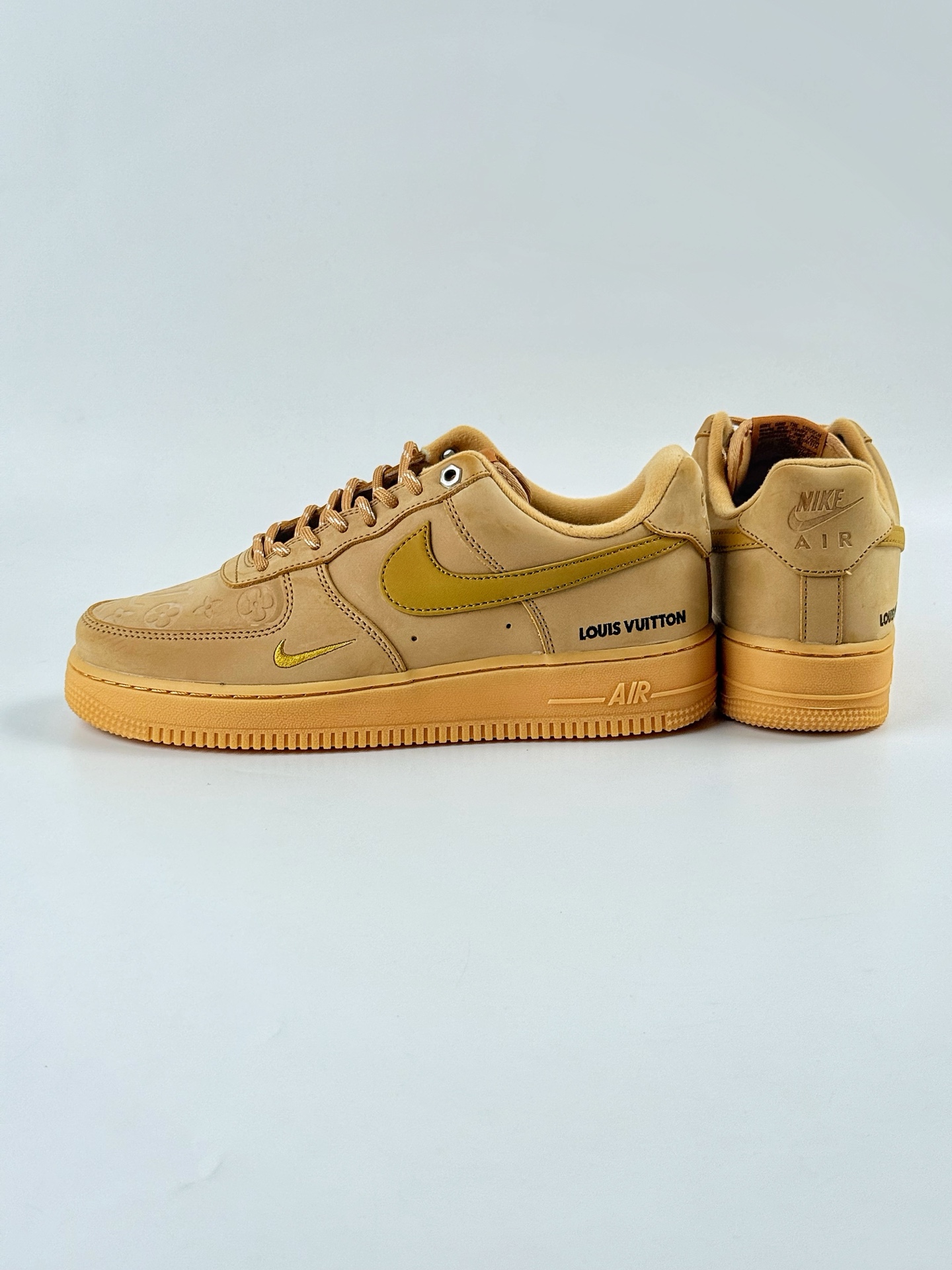 Nike Air Force 1 Low 07 x Louis Vuitton 万花弄 原木塞 复古美拉德 深棕小勾 CJ9179-200