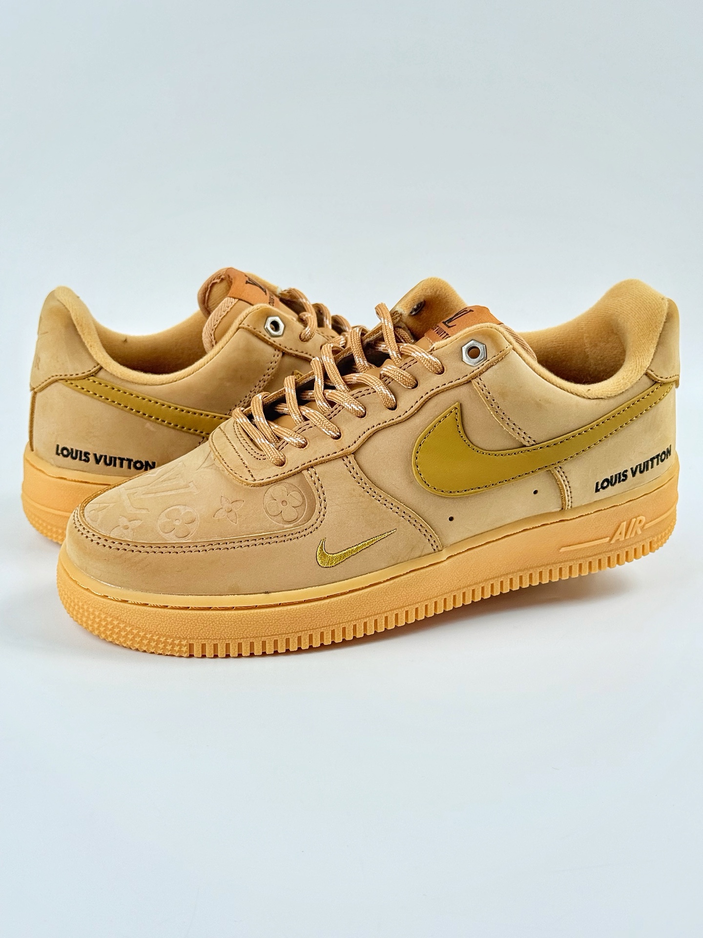 Nike Air Force 1 Low 07 x Louis Vuitton 万花弄 原木塞 复古美拉德 深棕小勾 CJ9179-200