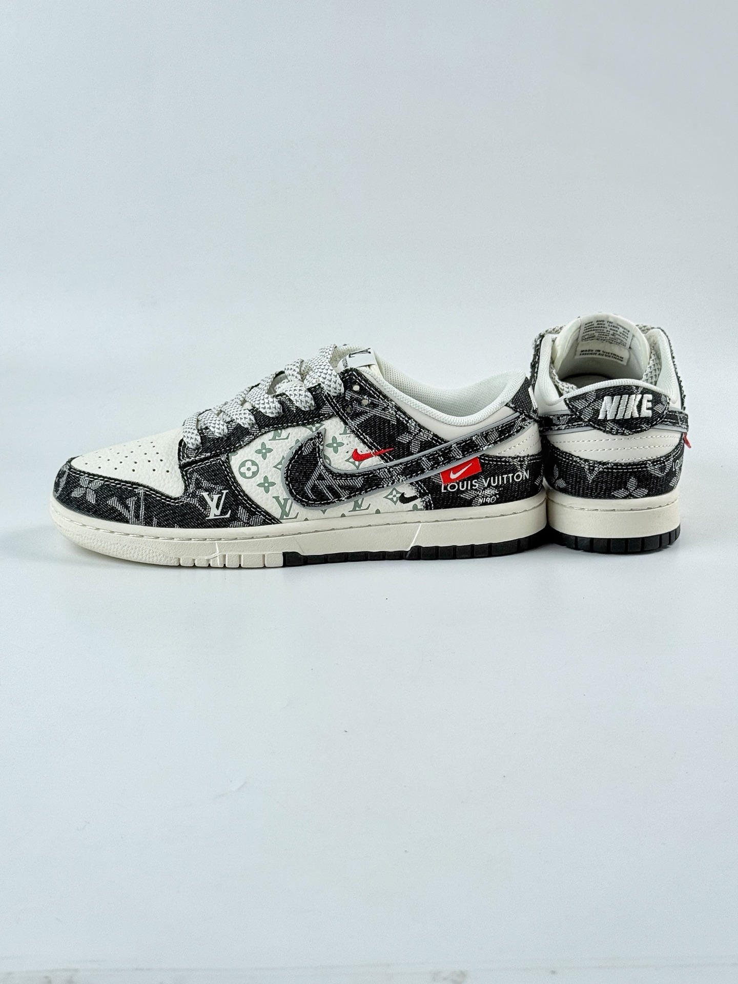 Nike SB Dunk Low x Louis Vuitton 黑白双小勾满天星 YX5066-351