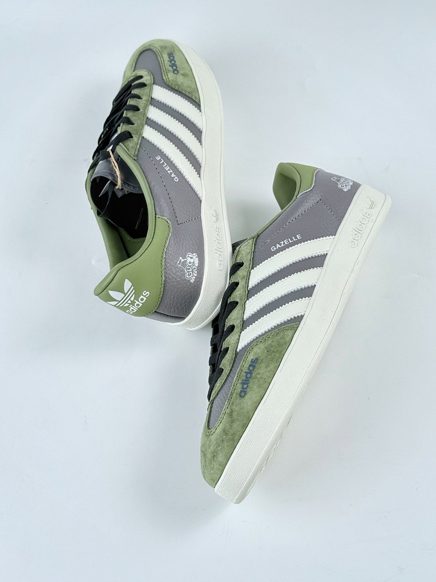adidas Originals Gazelle INdoor x GUCCI 三叶草休闲防滑耐磨低帮板鞋  DD6608