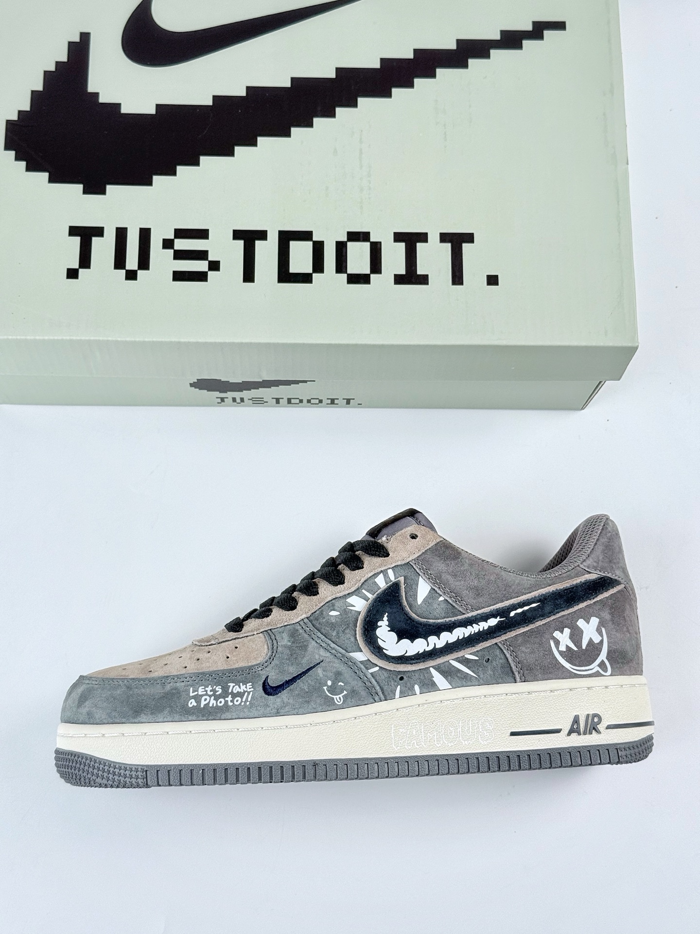 Nike Air Force 1 Low 07 x Just Do It 灰棕小勾  YD2452-808