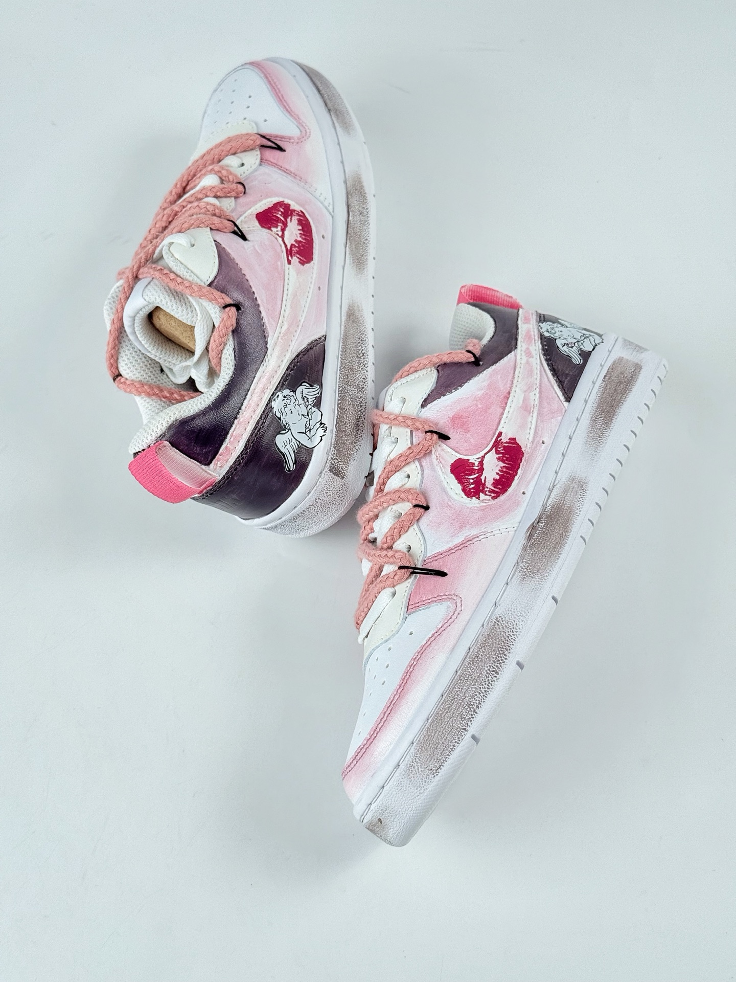 NIKE Court Borough Low 2 FP 吻箭倾心 白粉 休闲运动板鞋 纯原版本 低帮百搭透气休闲运动板鞋 BQ5448-216