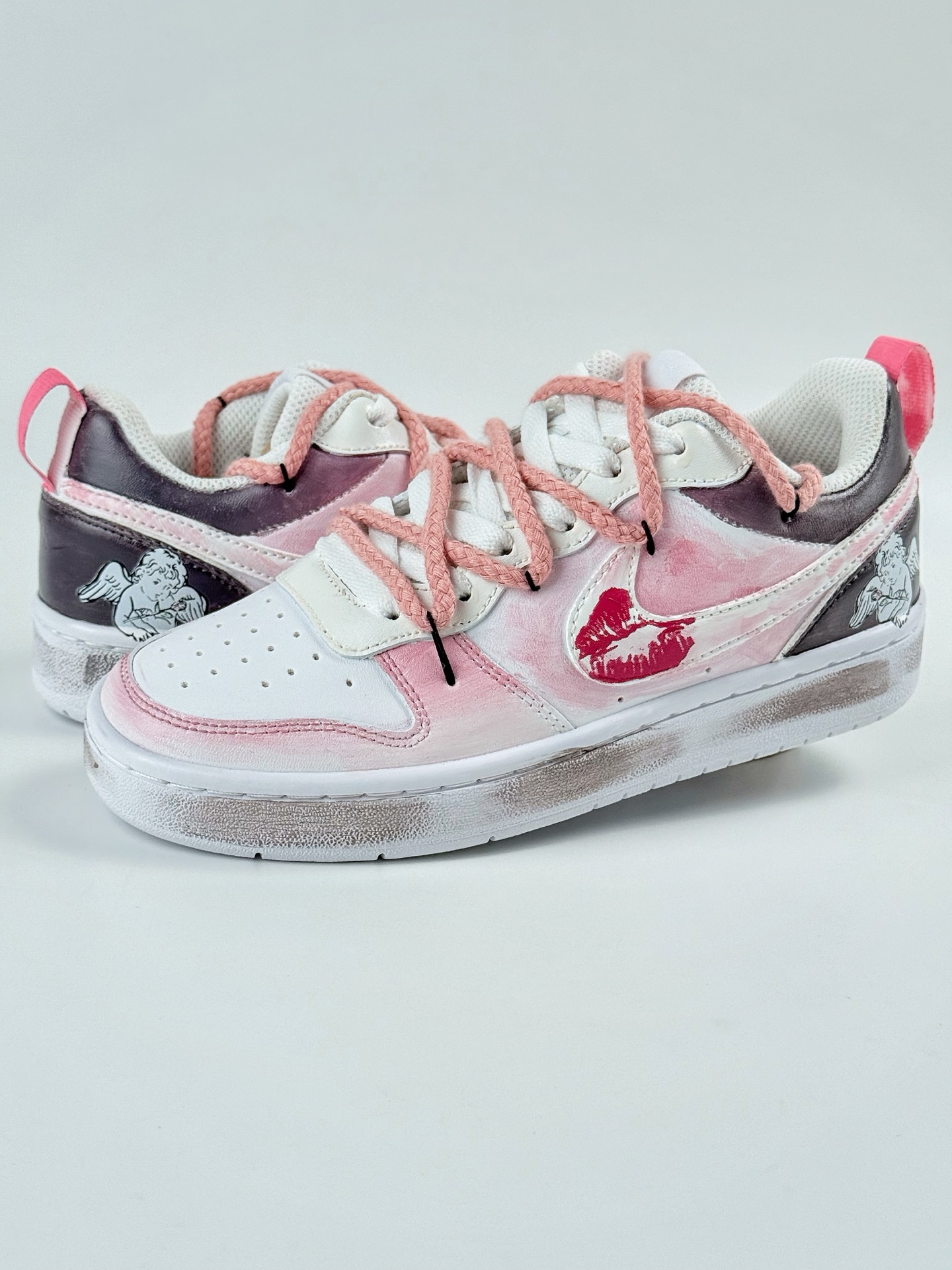 NIKE Court Borough Low 2 FP 吻箭倾心 白粉 休闲运动板鞋 纯原版本 低帮百搭透气休闲运动板鞋 BQ5448-216