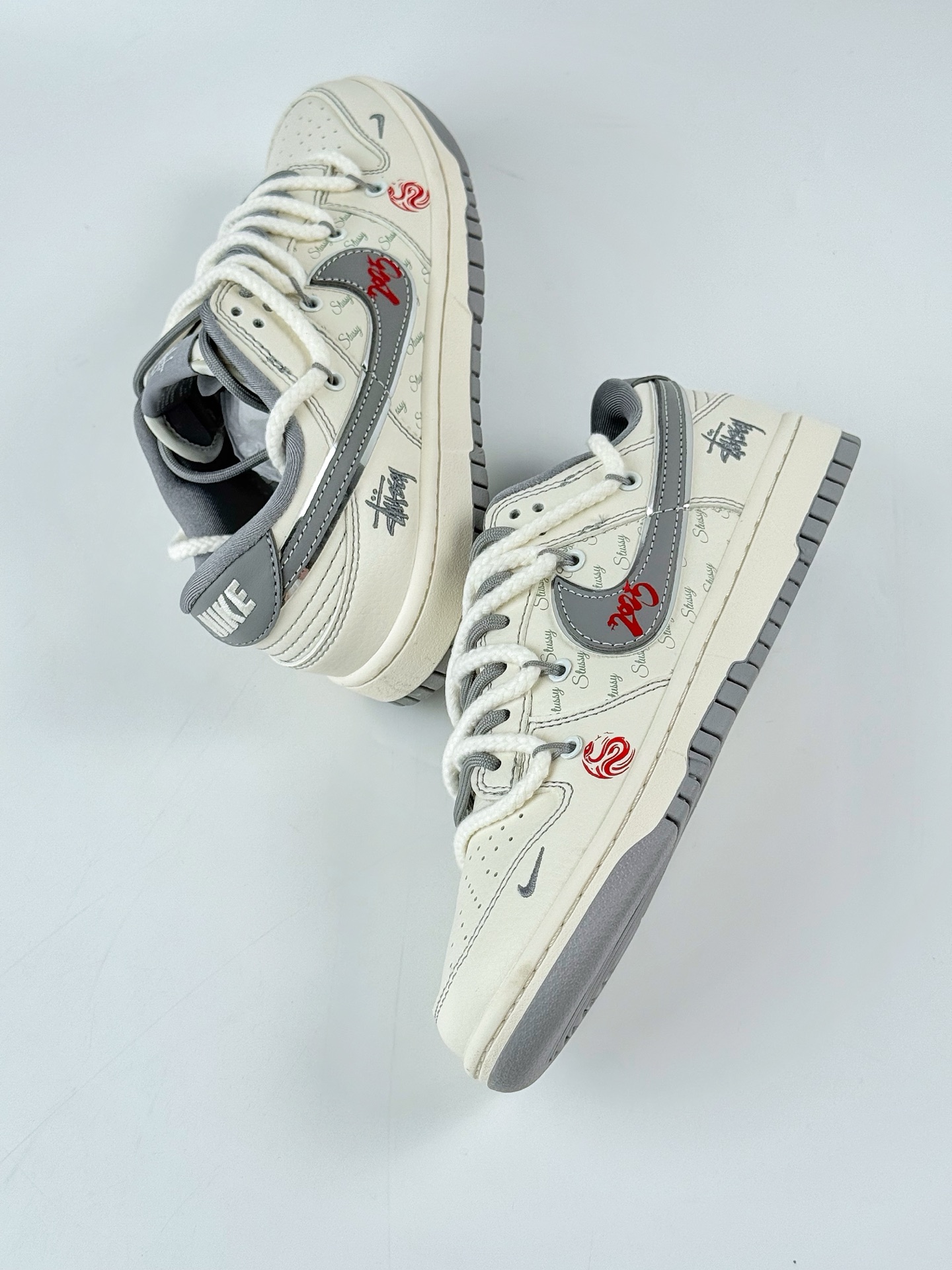 Nike SB Dunk Low x Stussy 白灰小钩绑带  SJ2068-310