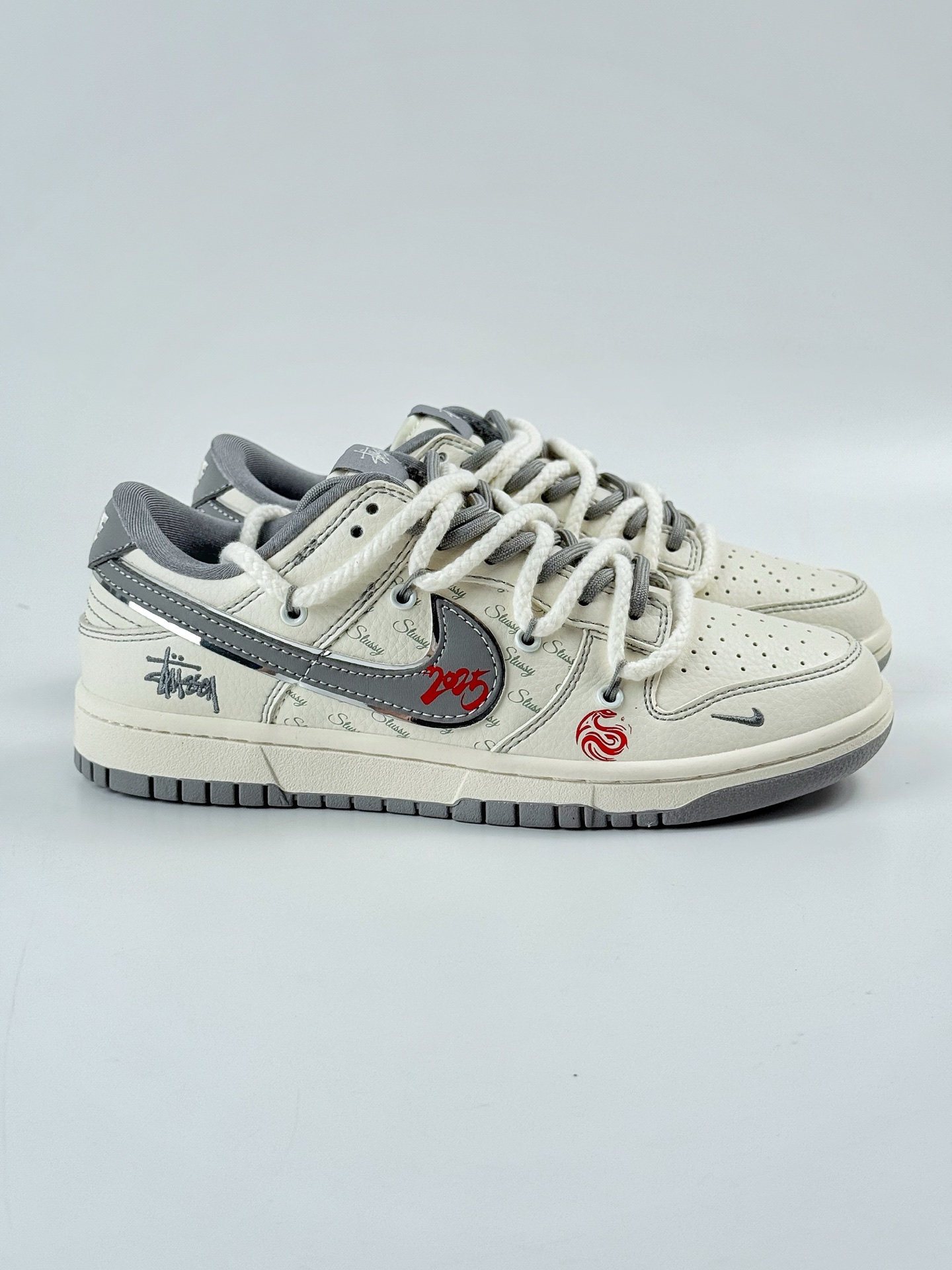Nike SB Dunk Low x Stussy 白灰小钩绑带  SJ2068-310
