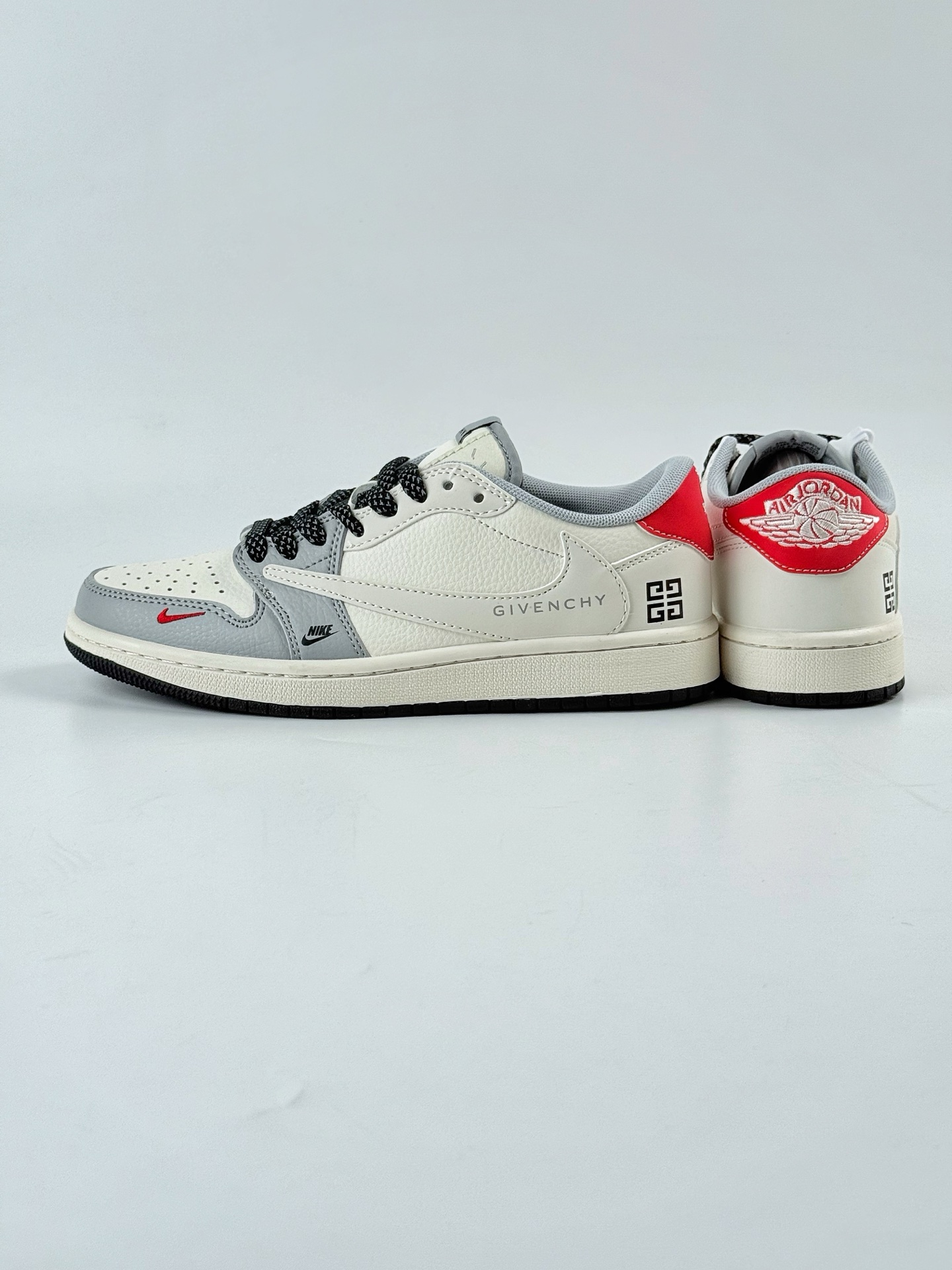 Travis Scott x Nike Air Jordan 1 Low x GIVENCHY Air Jordan 1 Low 反转灰白黑双小勾满天星倒钩 XS7089-599