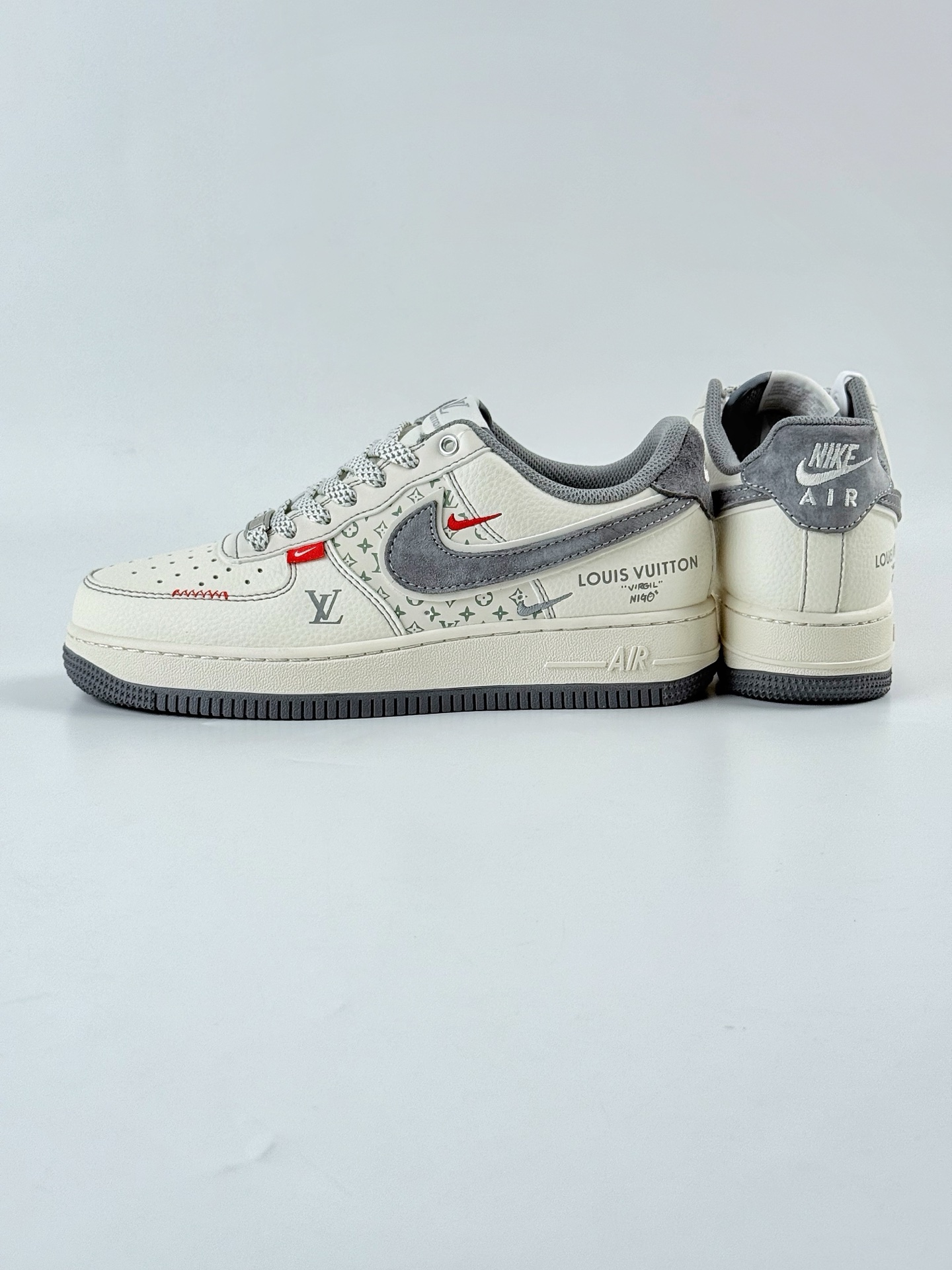 Nike Air Force 1 Low 07 x Louis Vuitton 白灰双小勾满天星  YX5066-350