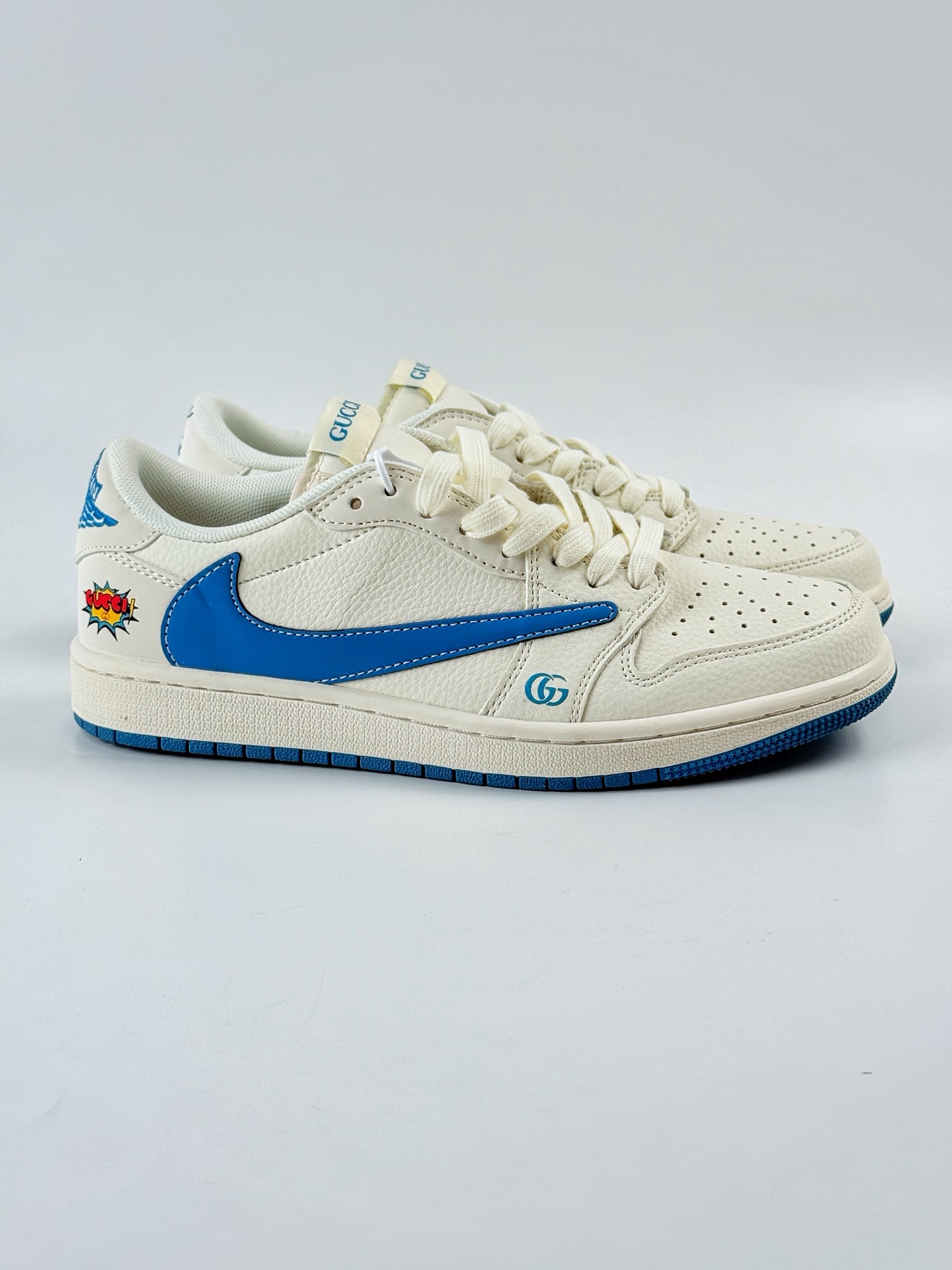 Travis Scott x Nike Air Jordan 1 Low x GUCCI Air Jordan 1 Low 反转白蓝倒钩  ZH2598-165
