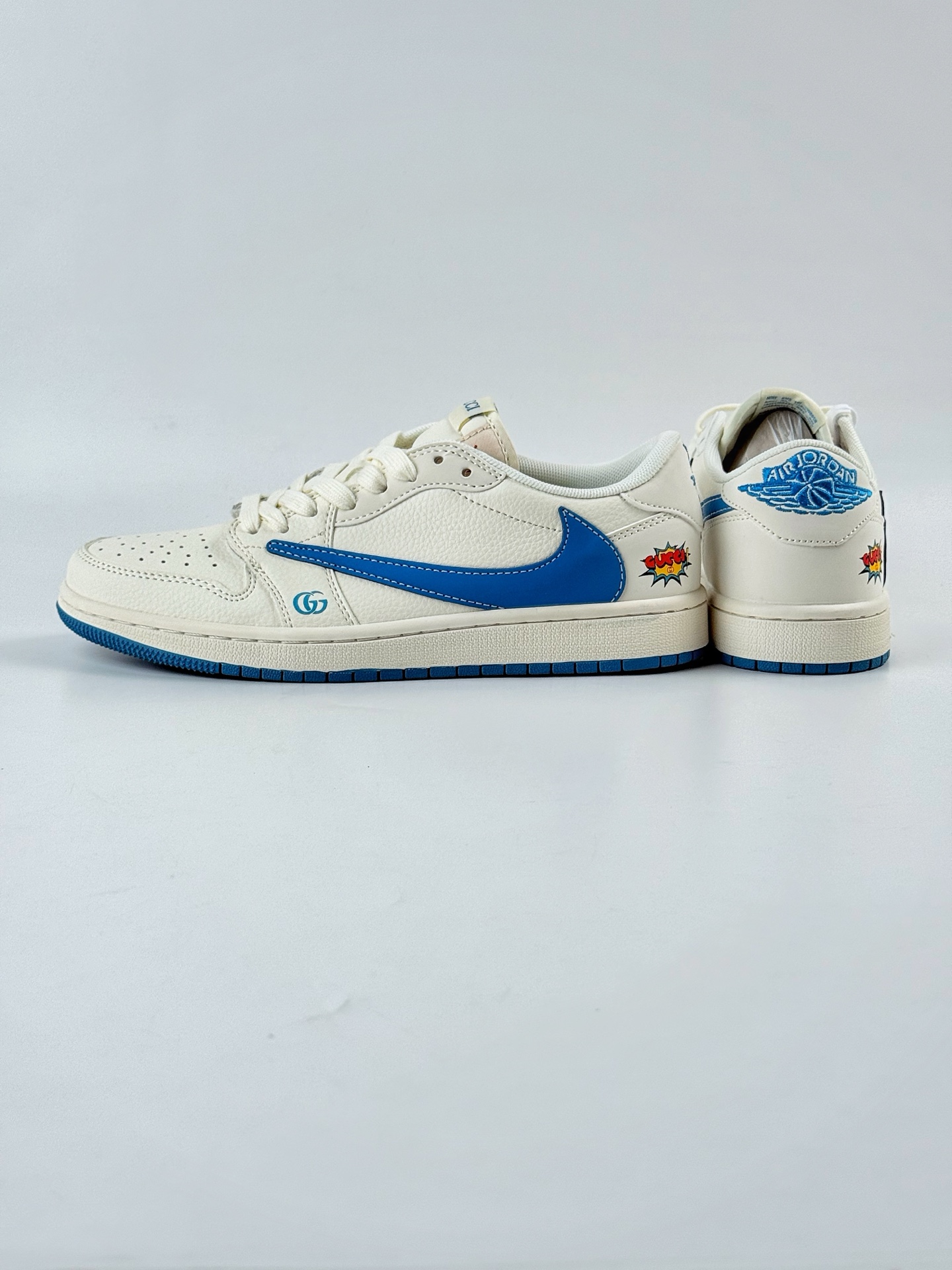 Travis Scott x Nike Air Jordan 1 Low x GUCCI Air Jordan 1 Low 反转白蓝倒钩  ZH2598-165
