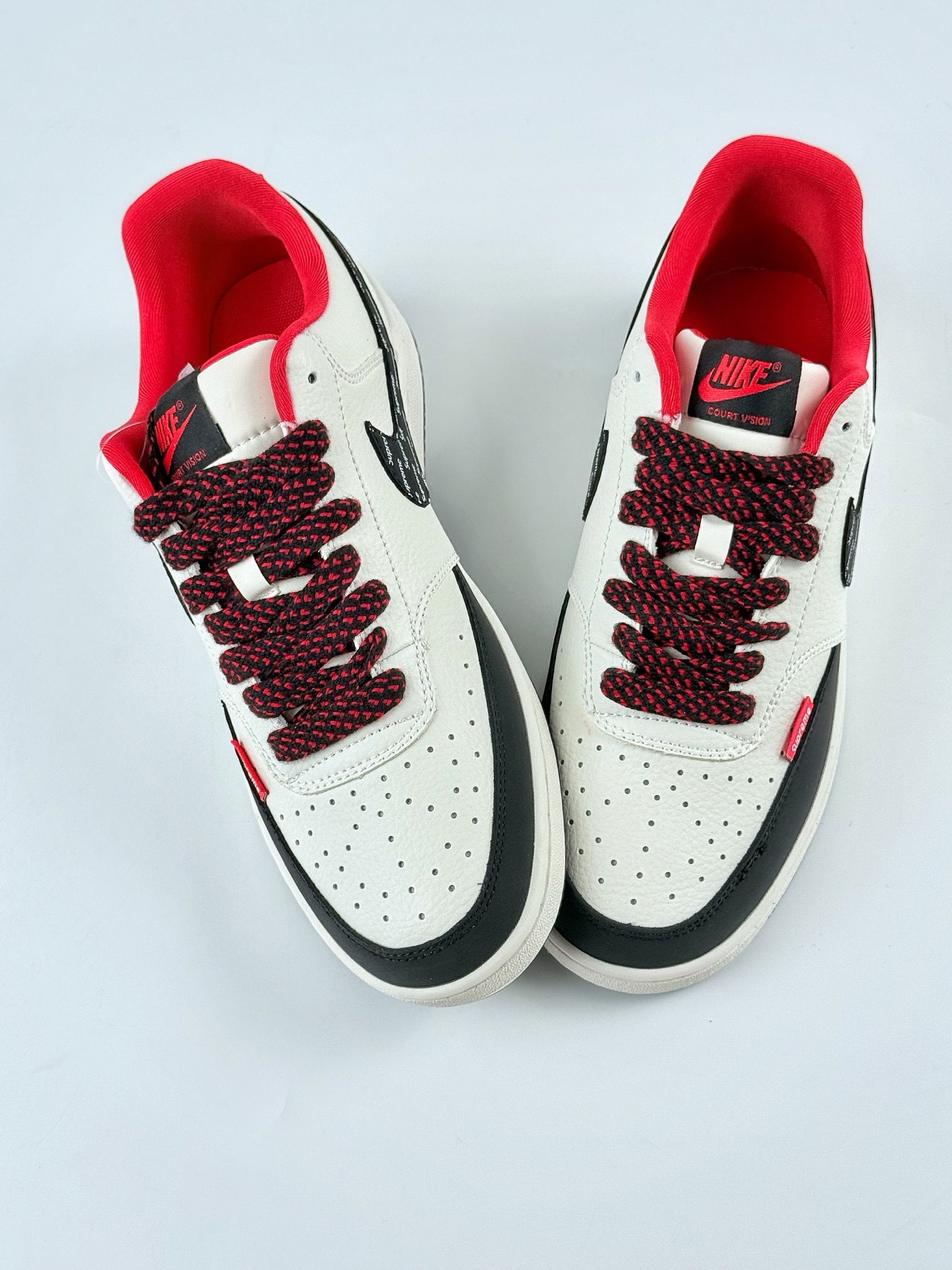 Nike Court Vision Low x Supreme 黑白红满天星 休闲运动板鞋  FD5188-132