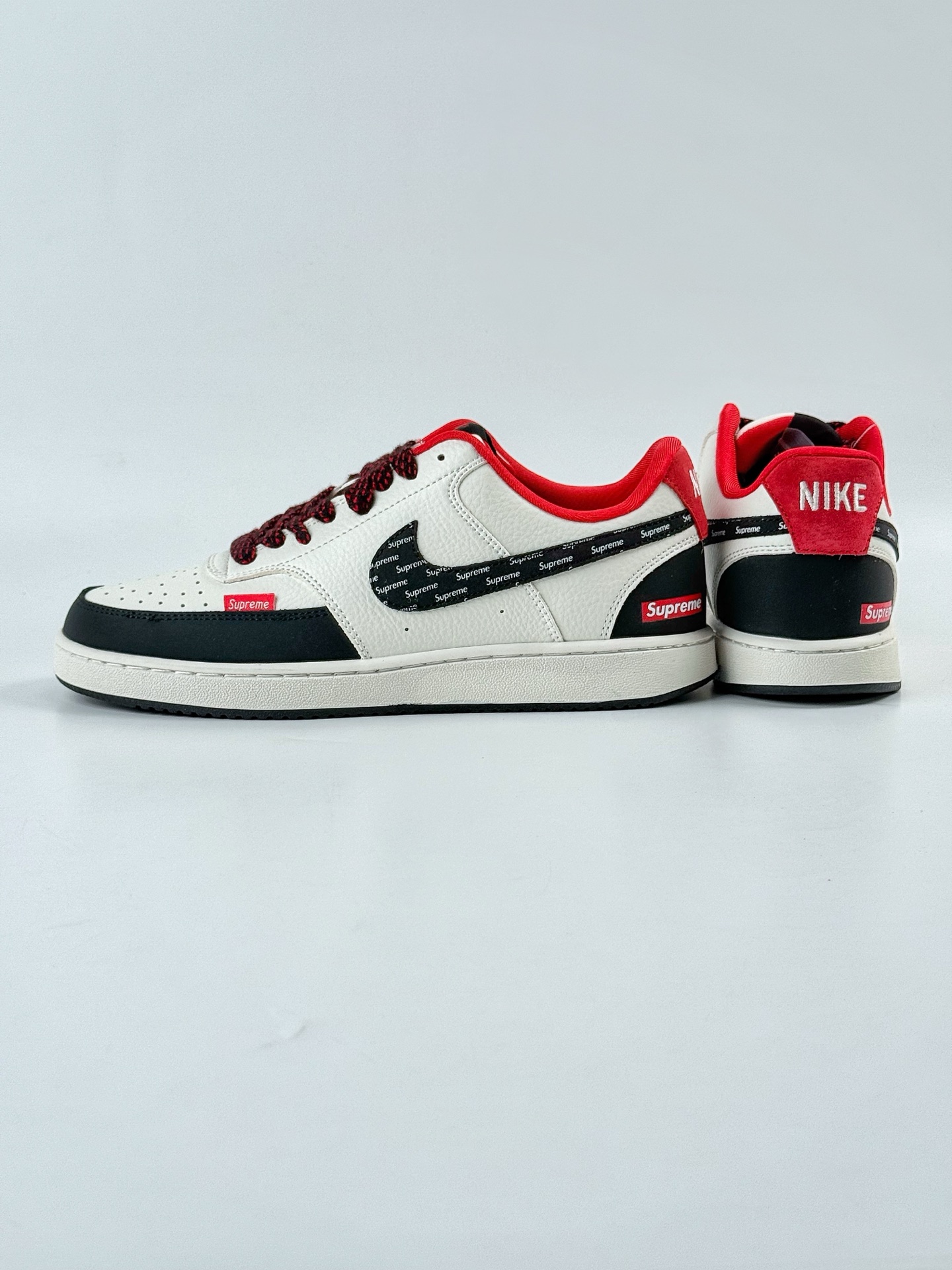 Nike Court Vision Low x Supreme 黑白红满天星 休闲运动板鞋  FD5188-132