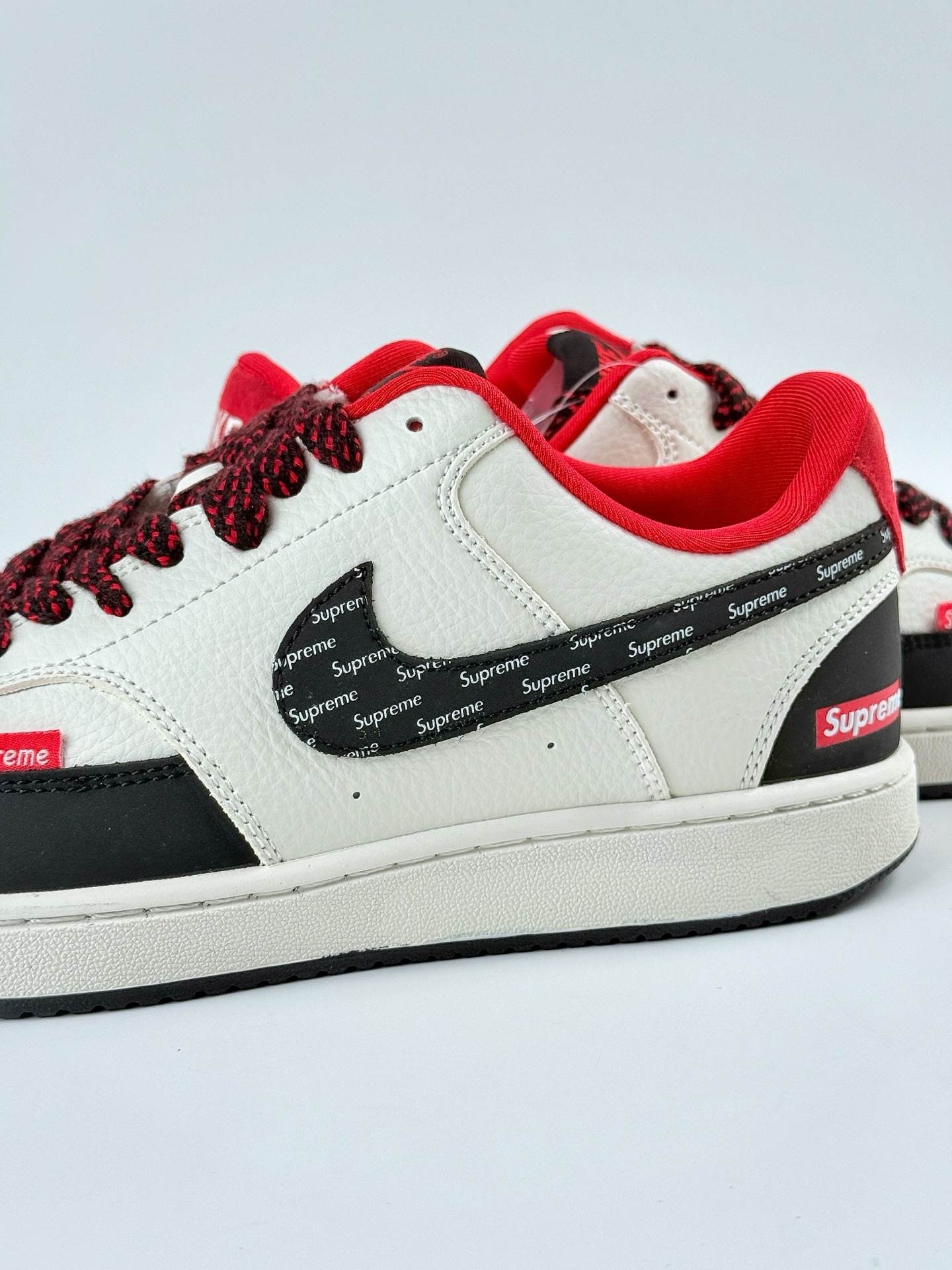 Nike Court Vision Low x Supreme 黑白红满天星 休闲运动板鞋  FD5188-132
