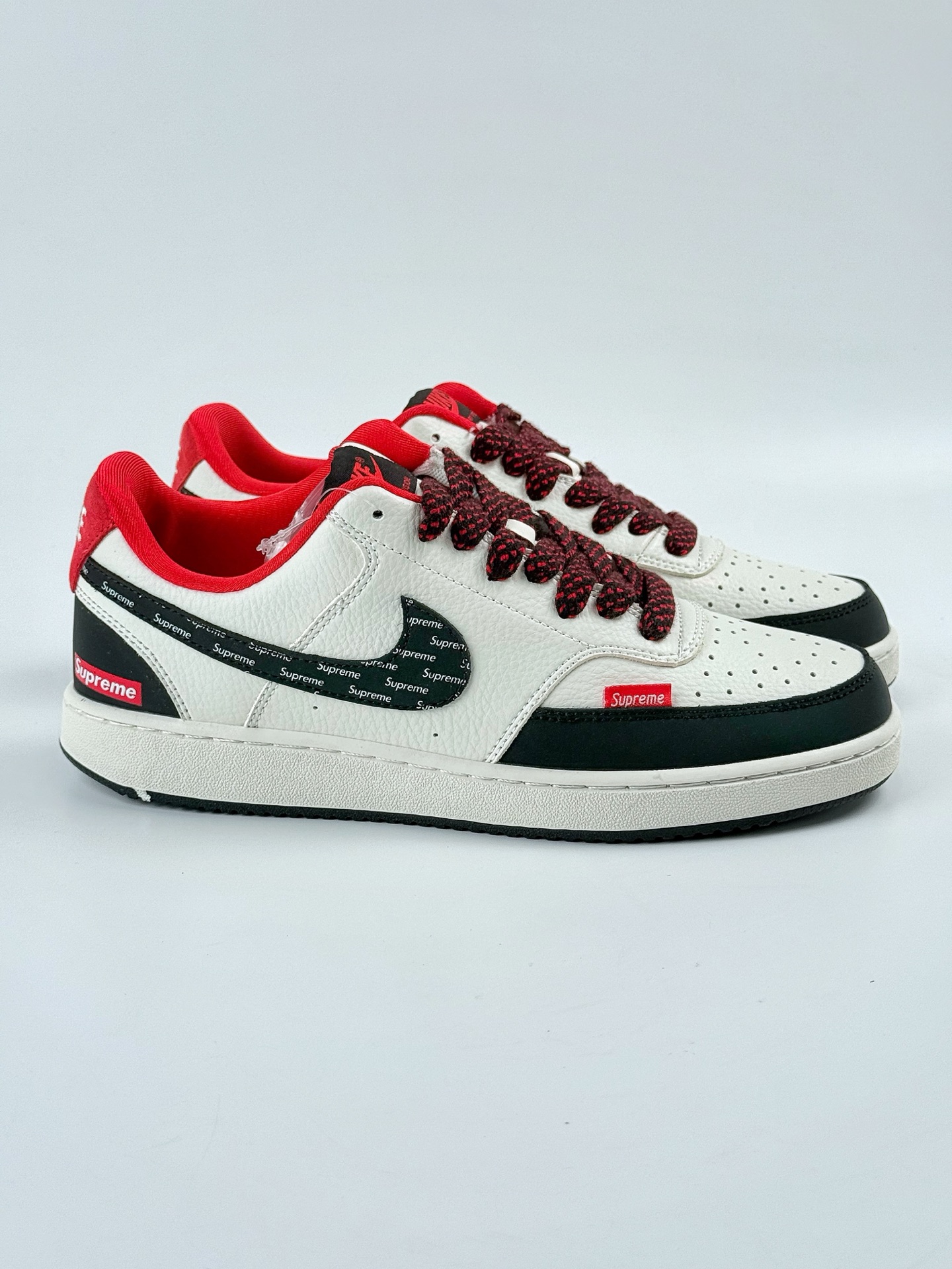 Nike Court Vision Low x Supreme 黑白红满天星 休闲运动板鞋  FD5188-132