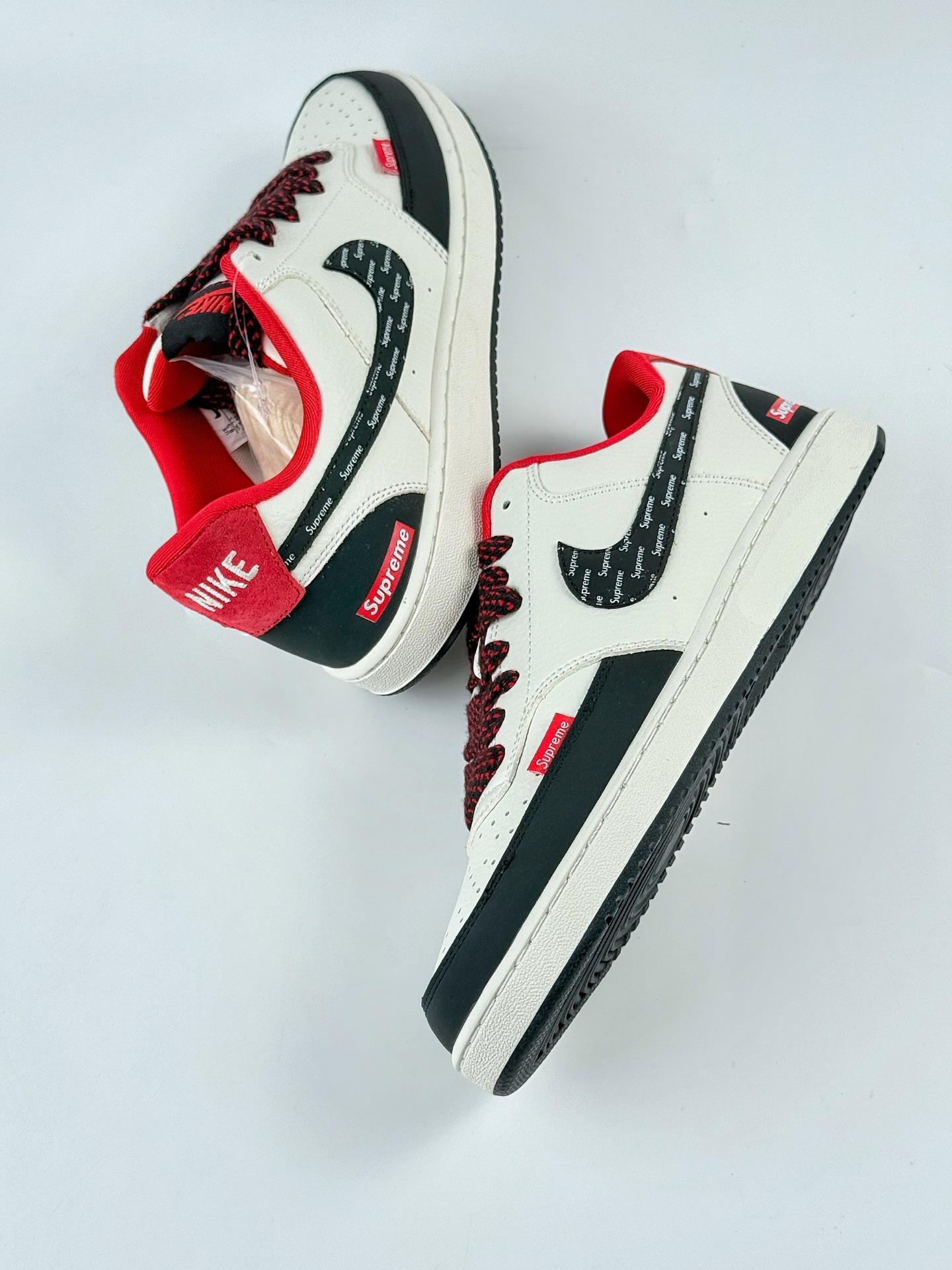 Nike Court Vision Low x Supreme 黑白红满天星 休闲运动板鞋  FD5188-132