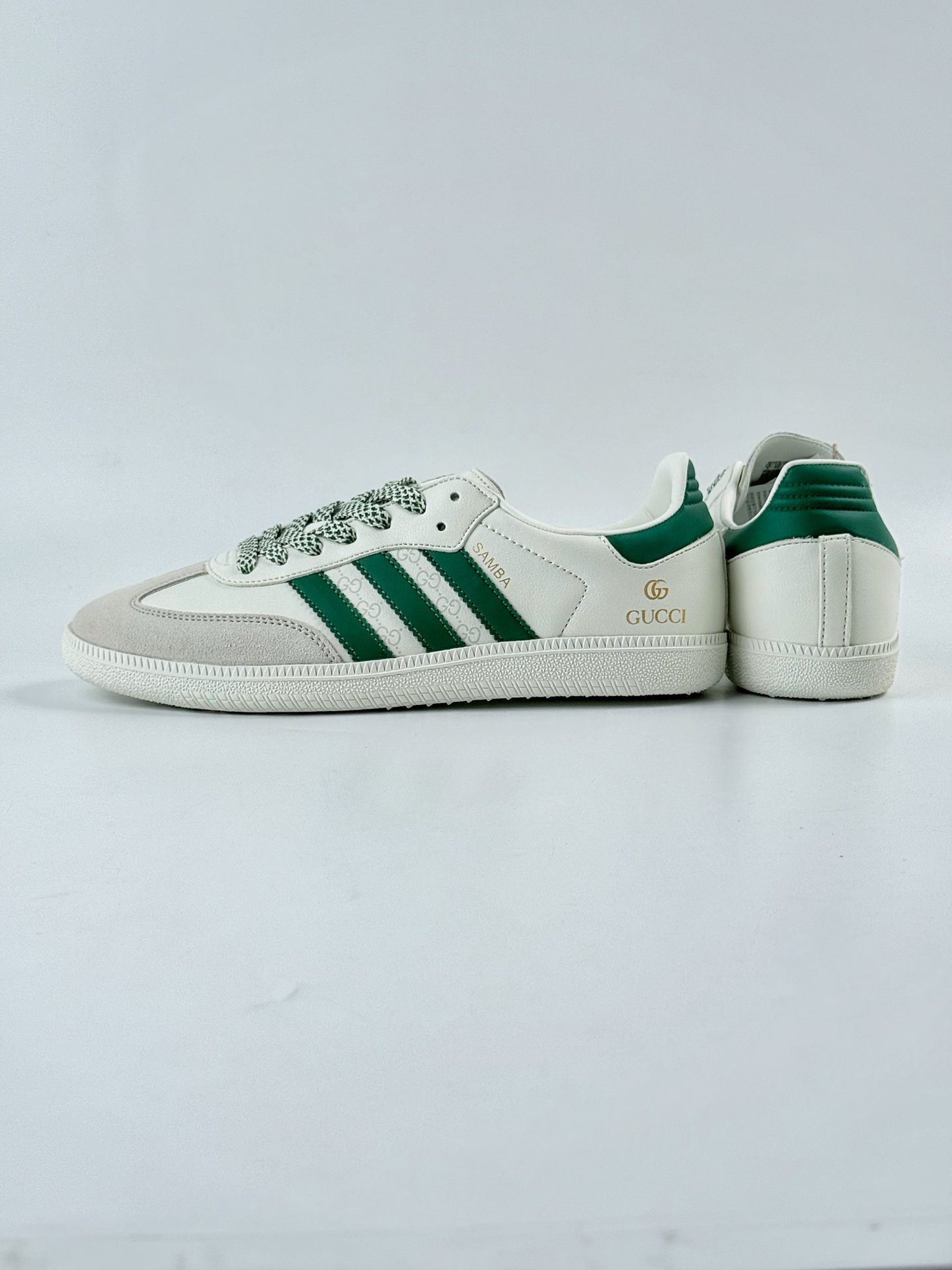 adidas originals Samba OG x GUCCI 灰白绿满天星 桑巴舞系列复古经典轻便板鞋  GJ75815