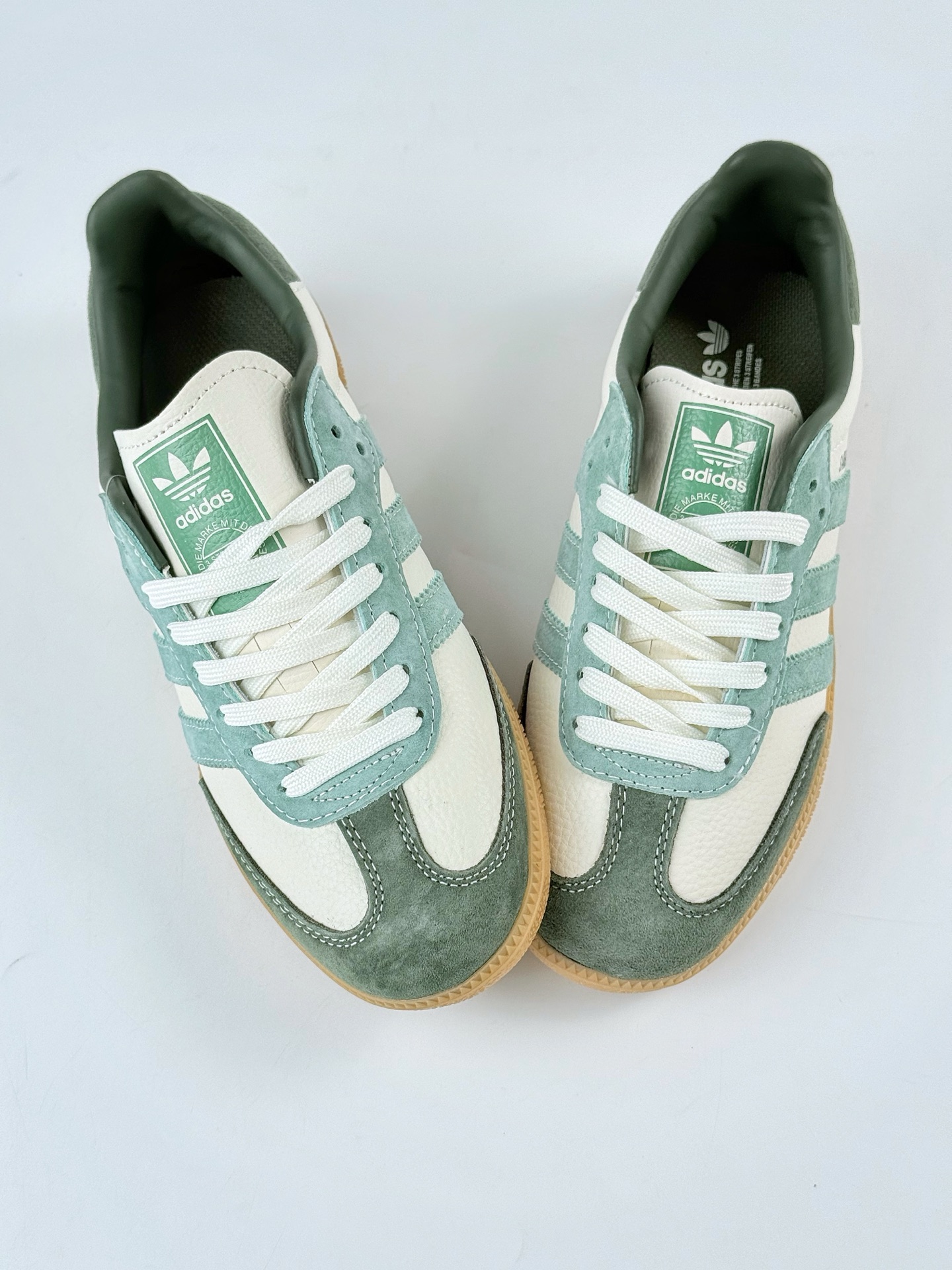 adidas originals Samba OG x GUCCI 白绿 桑巴舞系列复古经典轻便板鞋 DX0001