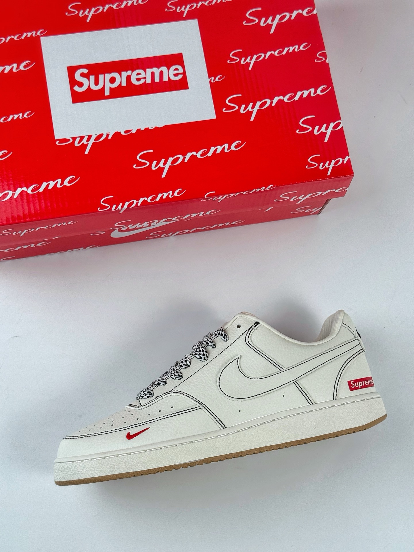 Nike Air Force 1 Low 07 x Supreme 米白红小勾满天星  CS5288-017