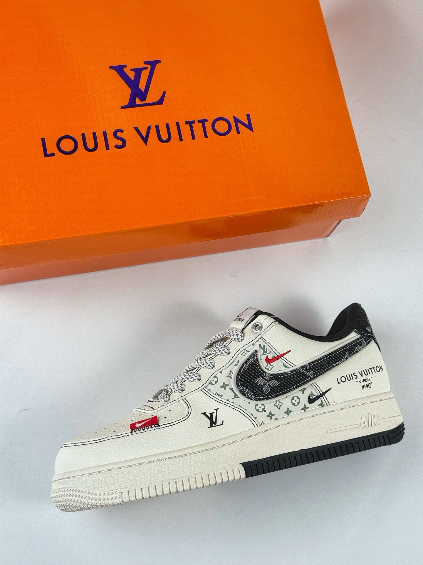 260 Nike Air Force 1 Low 07 x Louis Vuitton 白黑双小勾满天星 YX5066-341-Chinese UA Cheap High Quatity Brand Clothes Bags handbags Sneakers wholesale wholesaler seller from China Factory suppliers Fashion Clothing Shoes best Quality Beautiful Price 260 Nike Air Force 1 Low 07 x Louis Vuitton 白黑双小勾满天星 YX5066-341