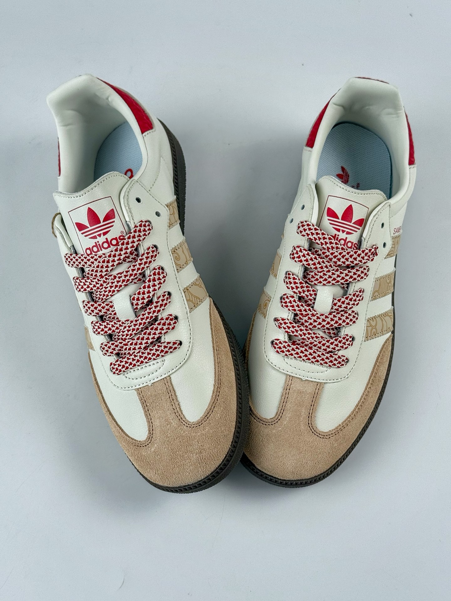 200 adidas originals Samba OG x Louis Vuitton 棕白红 桑巴舞系列复古经典轻便板鞋 GJ75810