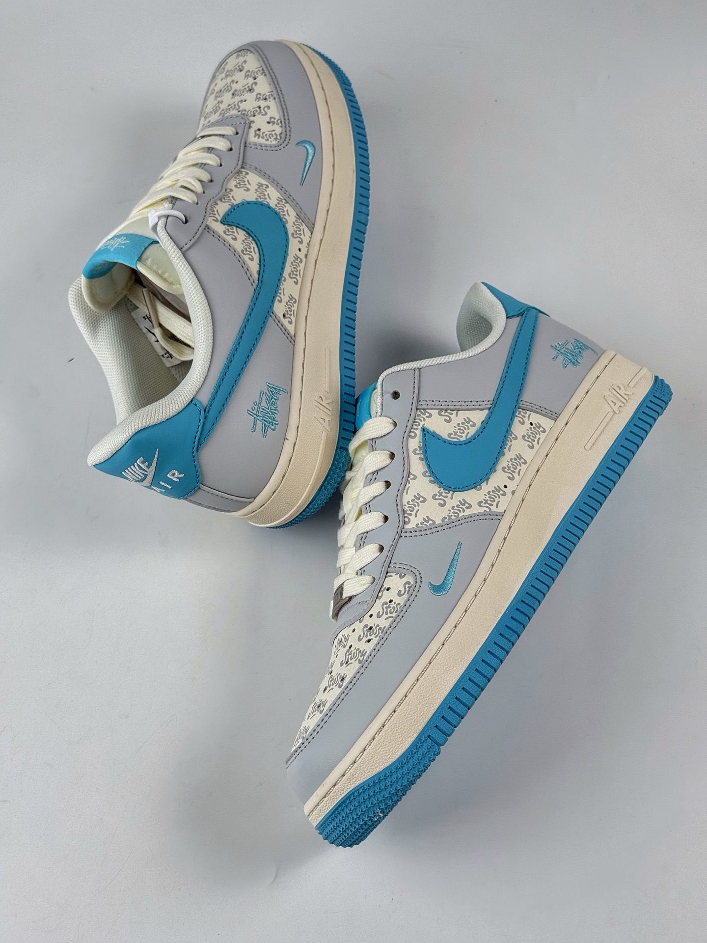 260 Nike Air Force 1 Low 07 x Stussy 灰白蓝小勾 JJ2508-717