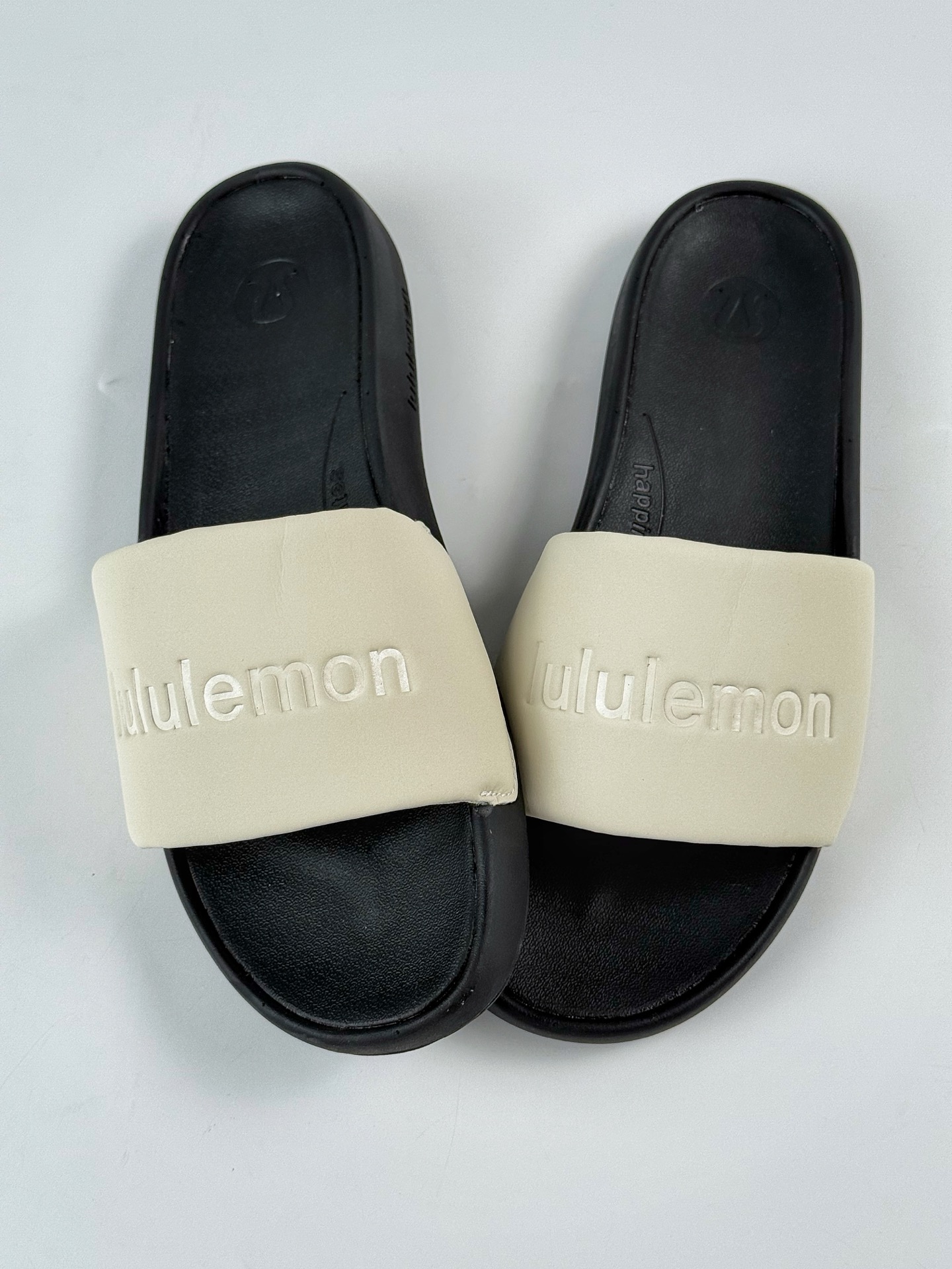 140 lululemon露露乐蒙 restfeel slide 舒适 防滑防磨一字拖鞋 白黑 LM9AYYS 02-25