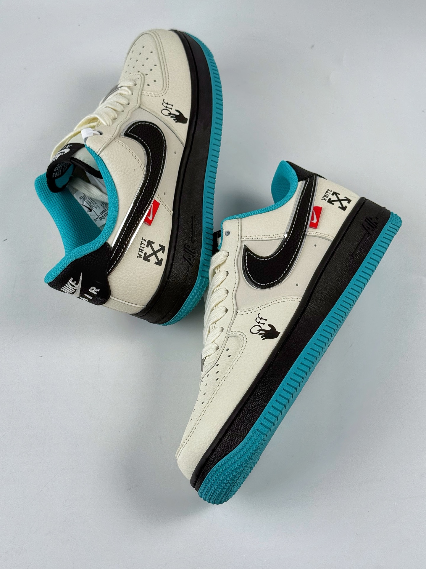 260 Nike Air Force 1 Low 07 x OFF-WHITE 白黑绿 QW5836-003