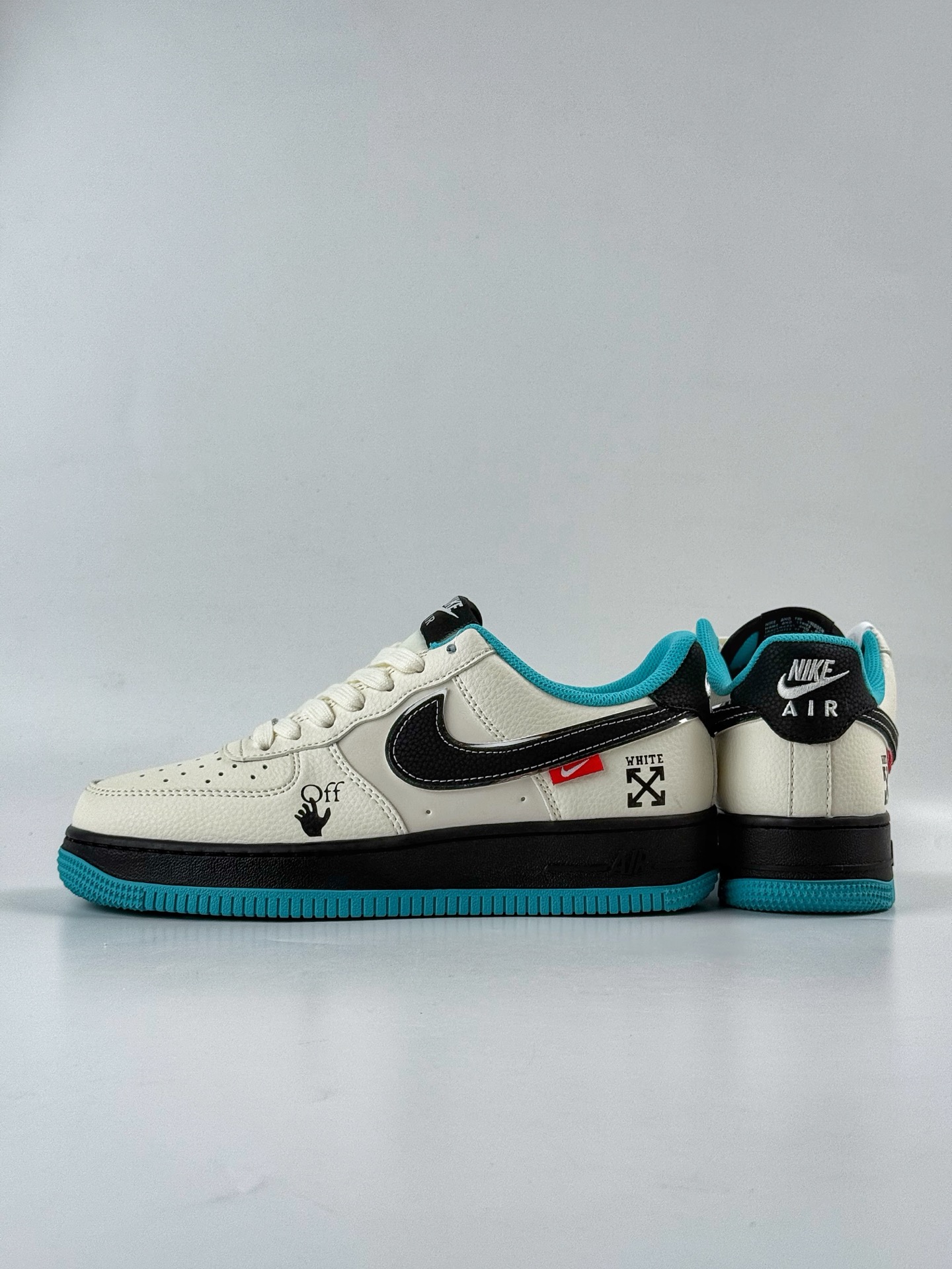 260 Nike Air Force 1 Low 07 x OFF-WHITE 白黑绿 QW5836-003