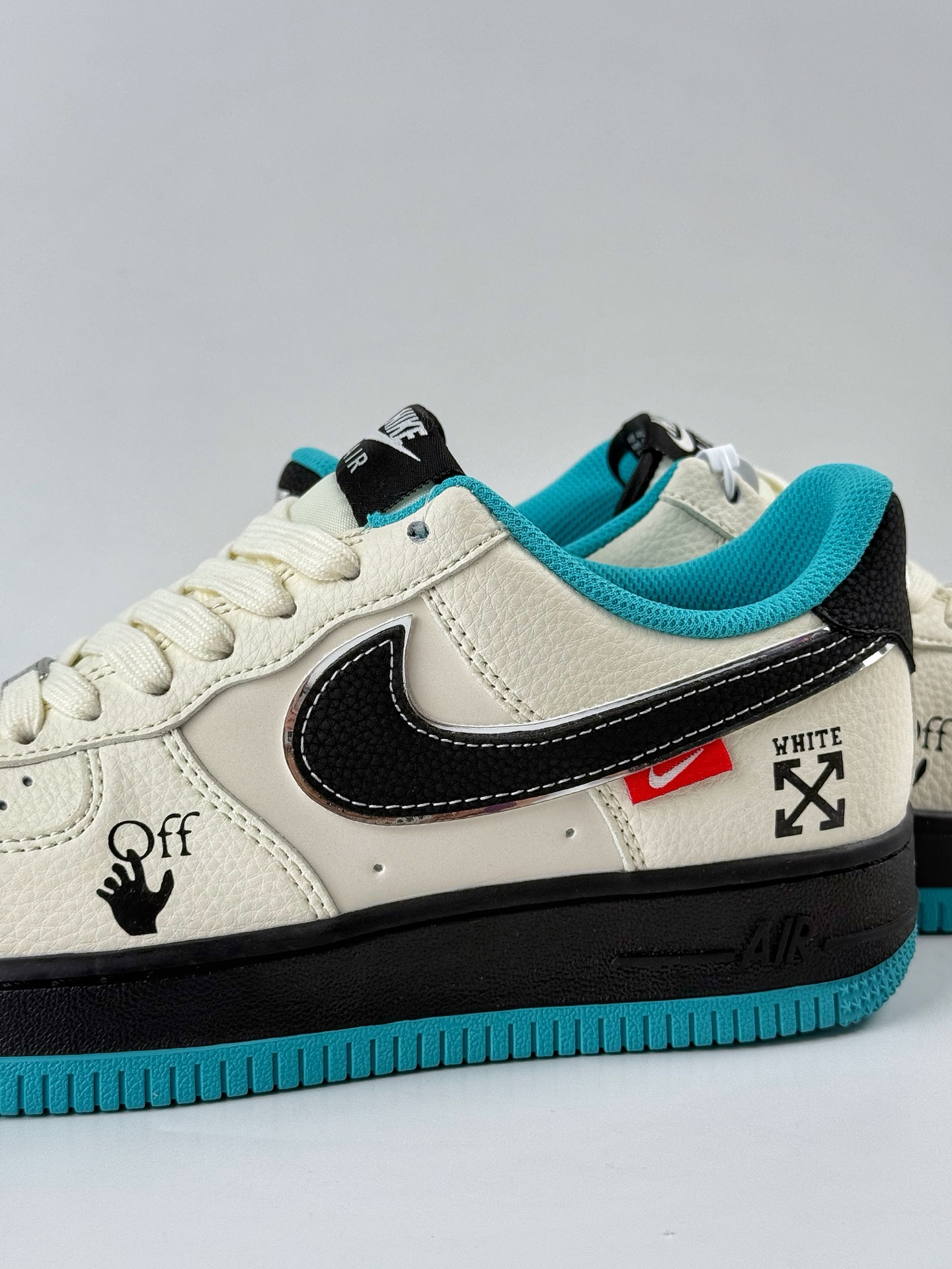 260 Nike Air Force 1 Low 07 x OFF-WHITE 白黑绿 QW5836-003