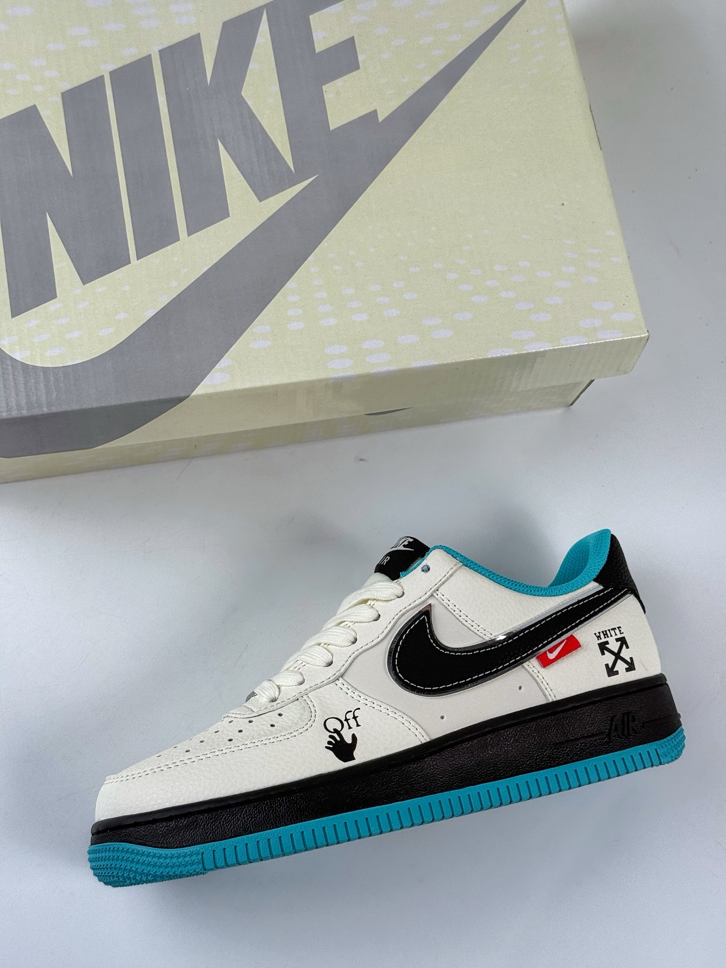 260 Nike Air Force 1 Low 07 x OFF-WHITE 白黑绿 QW5836-003
