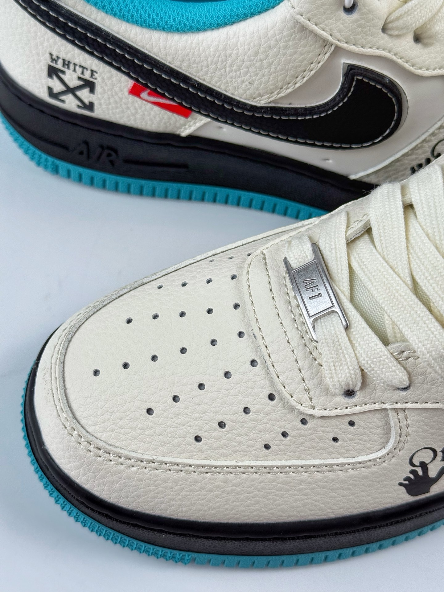 260 Nike Air Force 1 Low 07 x OFF-WHITE 白黑绿 QW5836-003