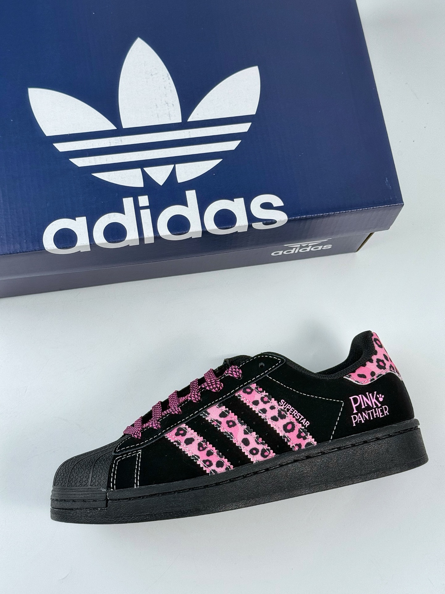 220 AD Originals Superstar x PINK PANTHER 黑粉满天星 AD8018CC