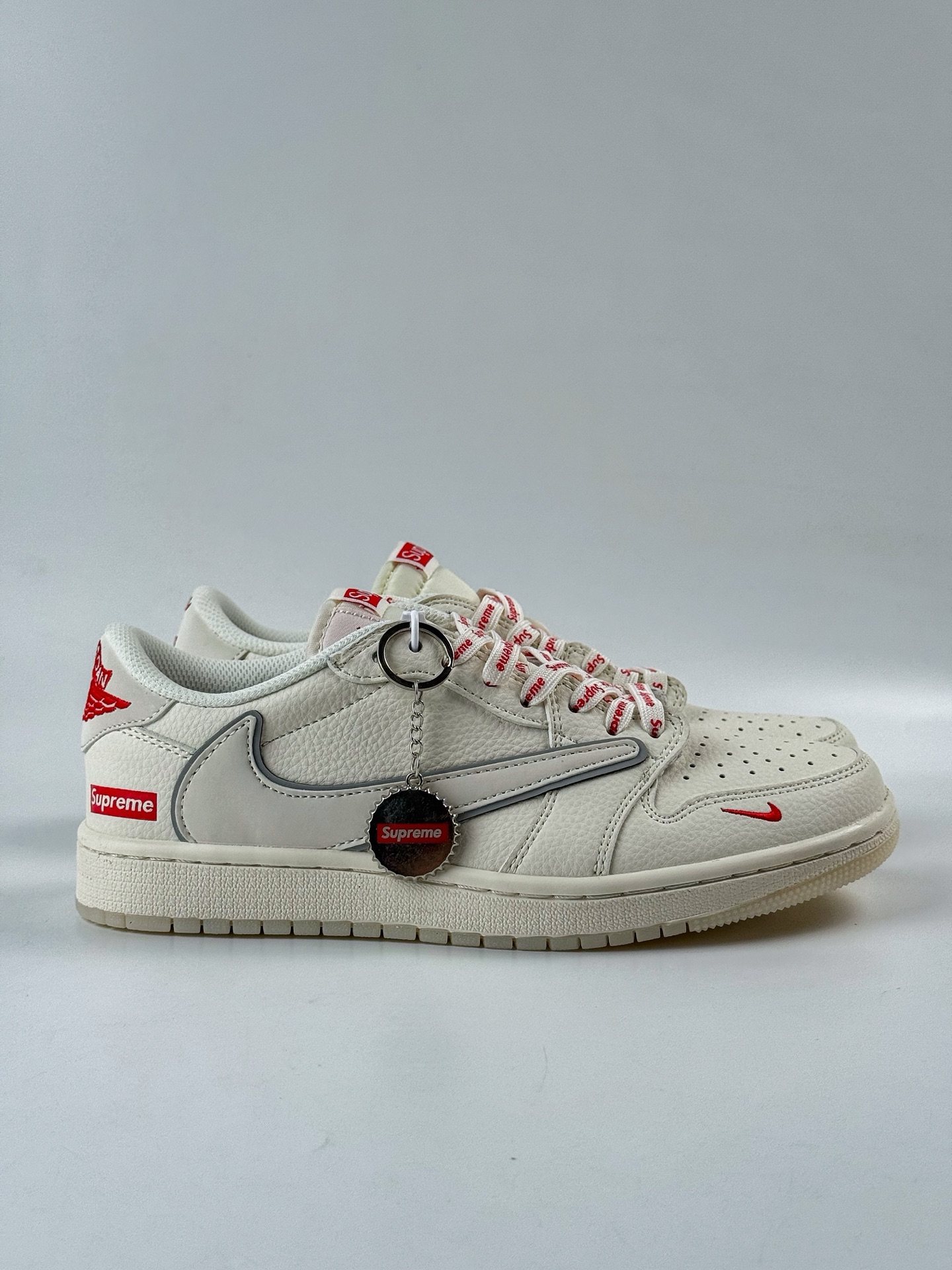 280 Travis Scott x Nike Air Jordan 1 Low x Supreme Air Jordan 1 Low 反转米白红小勾倒钩 XX3168-188