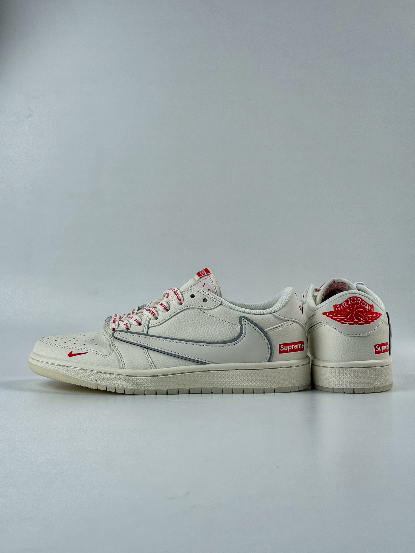 280 Travis Scott x Nike Air Jordan 1 Low x Supreme Air Jordan 1 Low 反转米白红小勾倒钩 XX3168-188