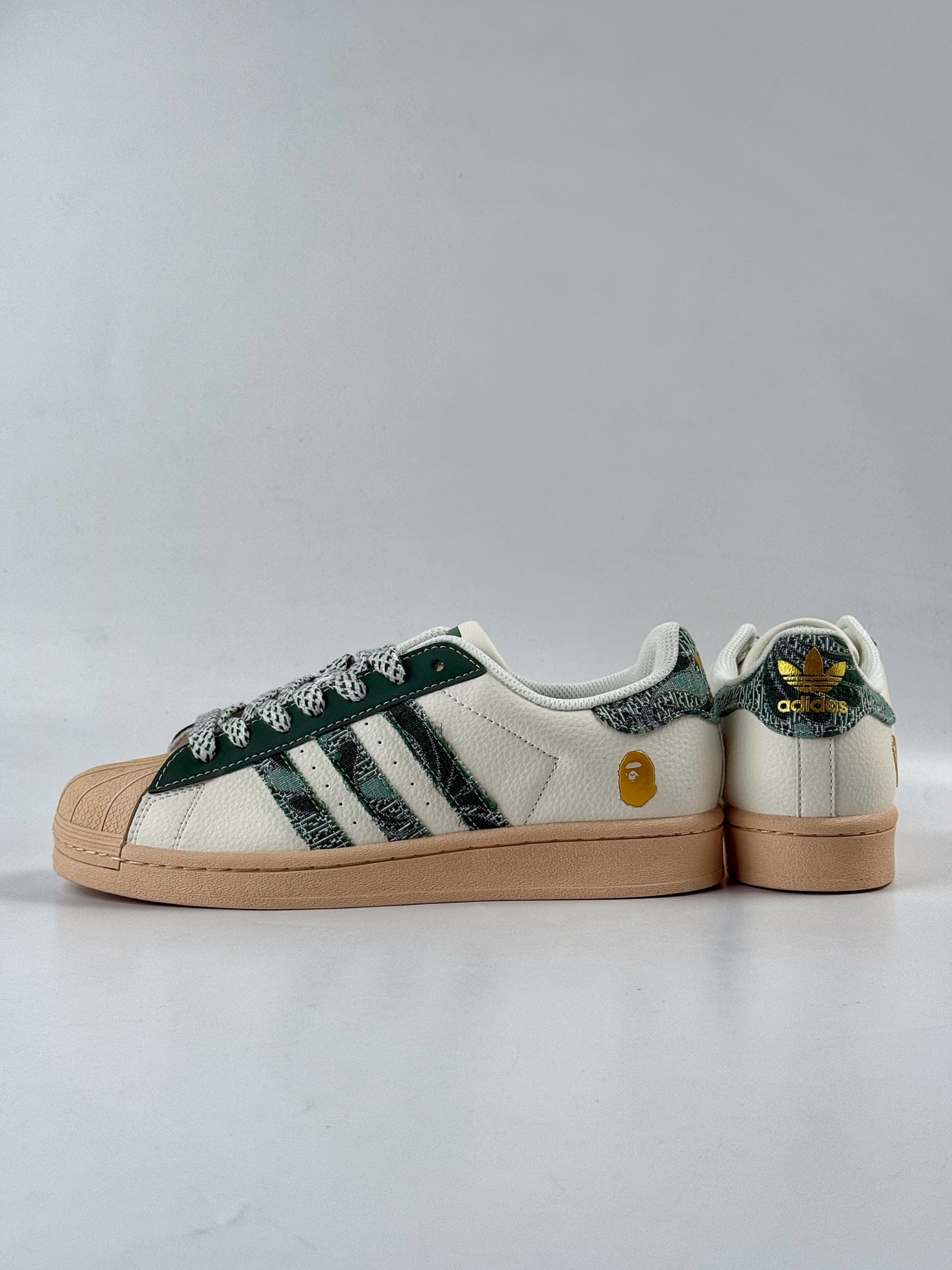 220 AD Originals Superstar x BAPE 白绿棕 采 HS3087