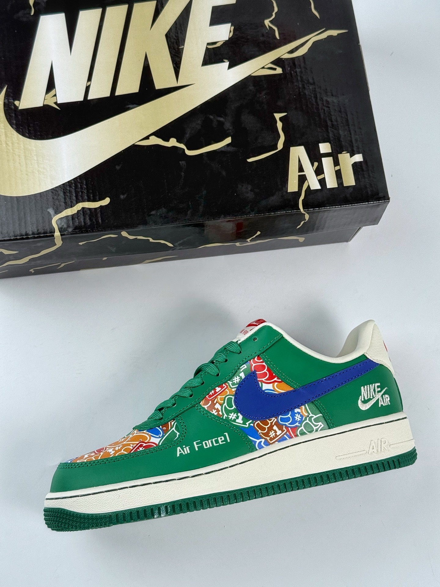 260 Nike Air Force 1 Low 07 x NIKE 绿蓝小勾 KJ1688-007-Chinese UA Cheap High Quatity Brand Clothes Bags handbags Sneakers wholesale wholesaler seller from China Factory suppliers Fashion Clothing Shoes best Quality Beautiful Price 260 Nike Air Force 1 Low 07 x NIKE 绿蓝小勾 KJ1688-007