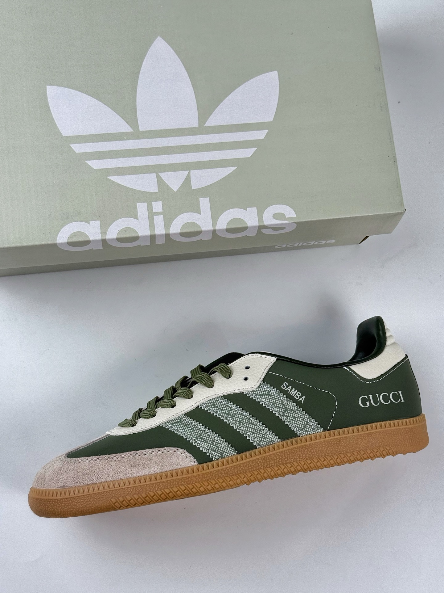 adidoriginals Samba OG x GUCCI 灰绿 桑巴舞系列复古经典轻便板鞋  DX0011