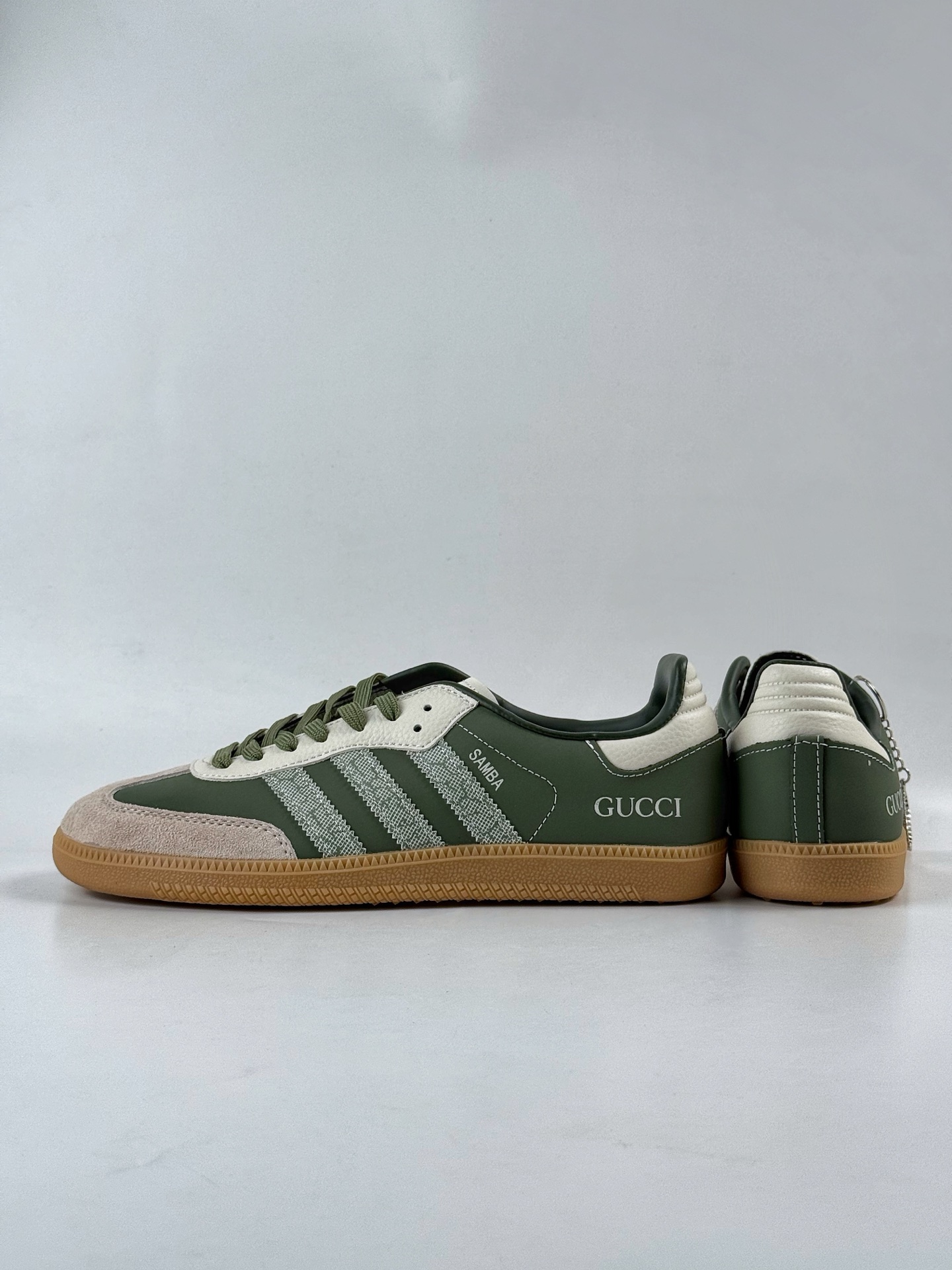 adidoriginals Samba OG x GUCCI 灰绿 桑巴舞系列复古经典轻便板鞋  DX0011