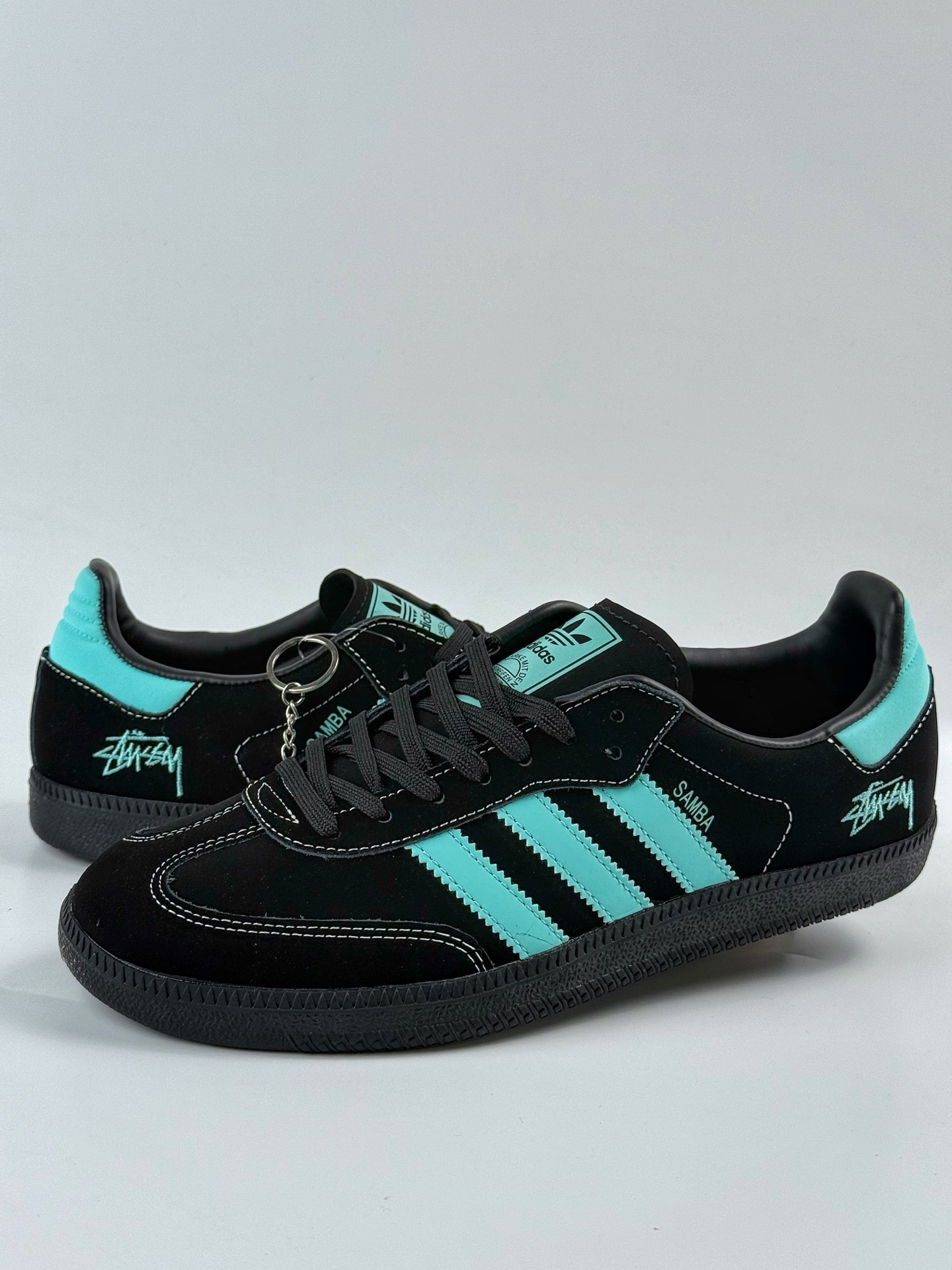 adidoriginals Samba OG x Stussy 黑蓝 桑巴舞系列复古经典轻便板鞋  DX0002