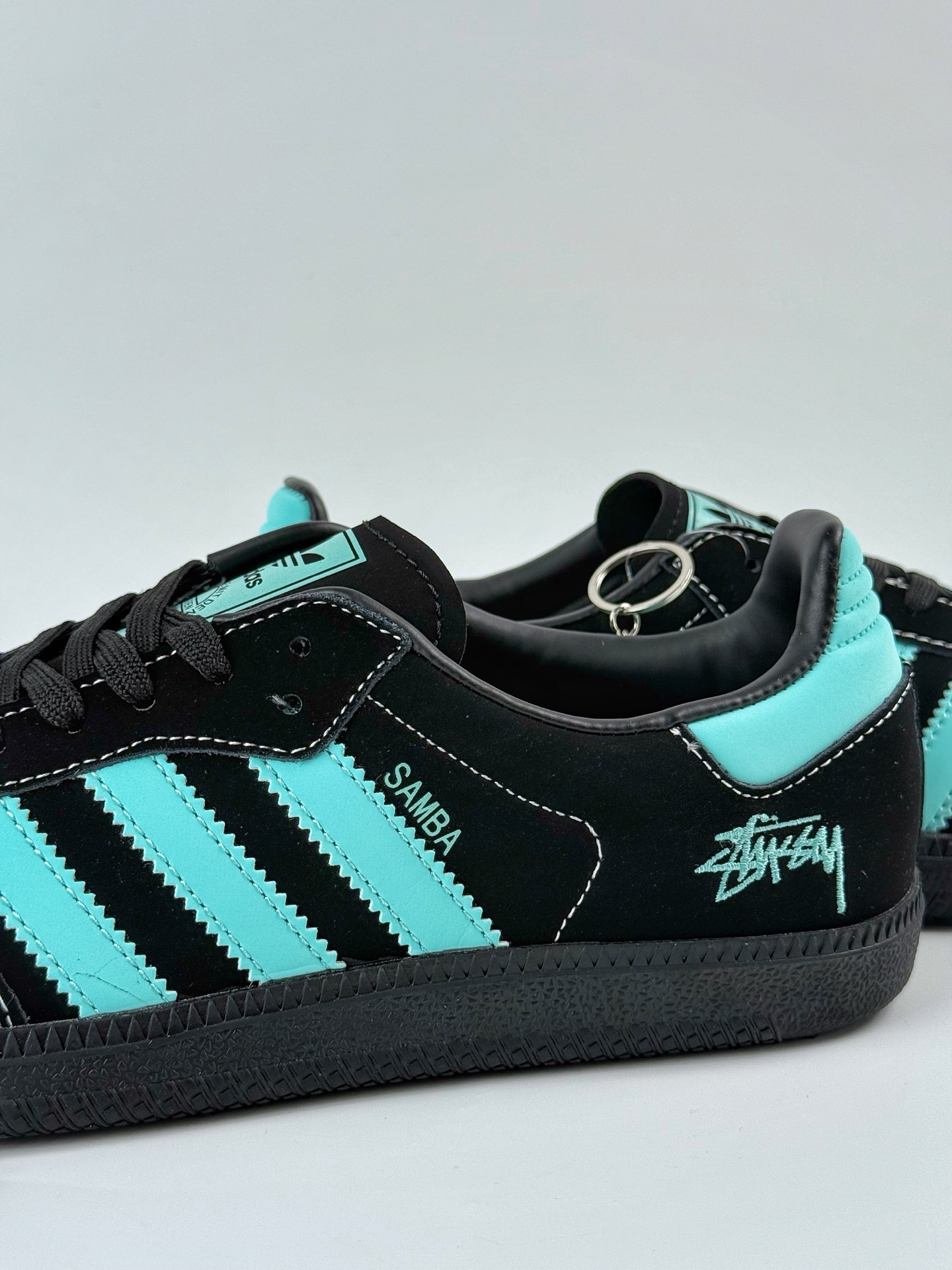 adidoriginals Samba OG x Stussy 黑蓝 桑巴舞系列复古经典轻便板鞋  DX0002
