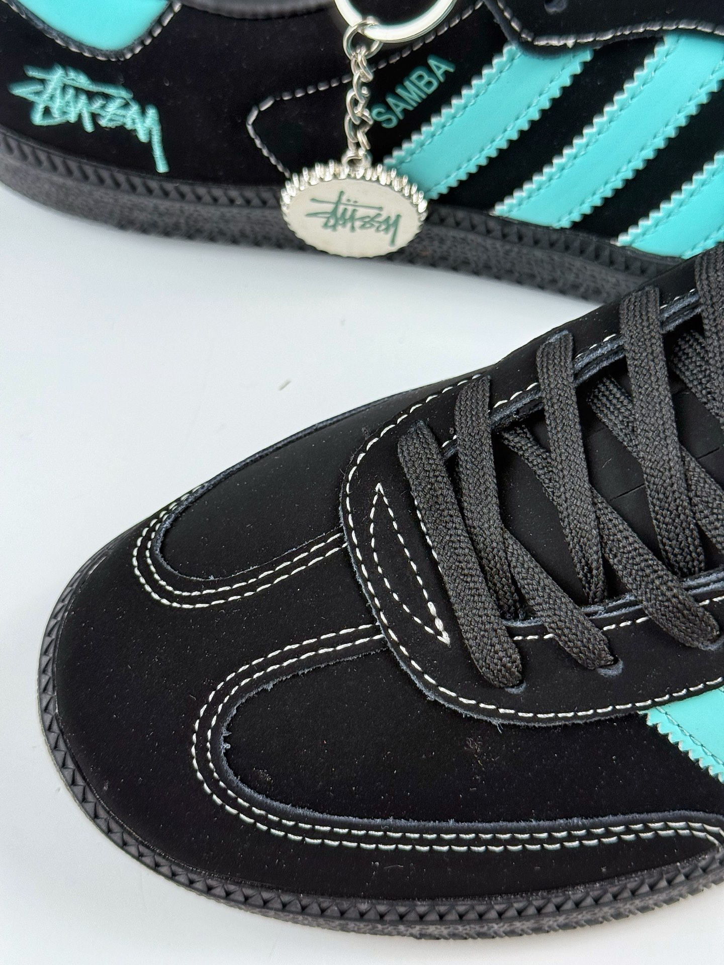 adidoriginals Samba OG x Stussy 黑蓝 桑巴舞系列复古经典轻便板鞋  DX0002