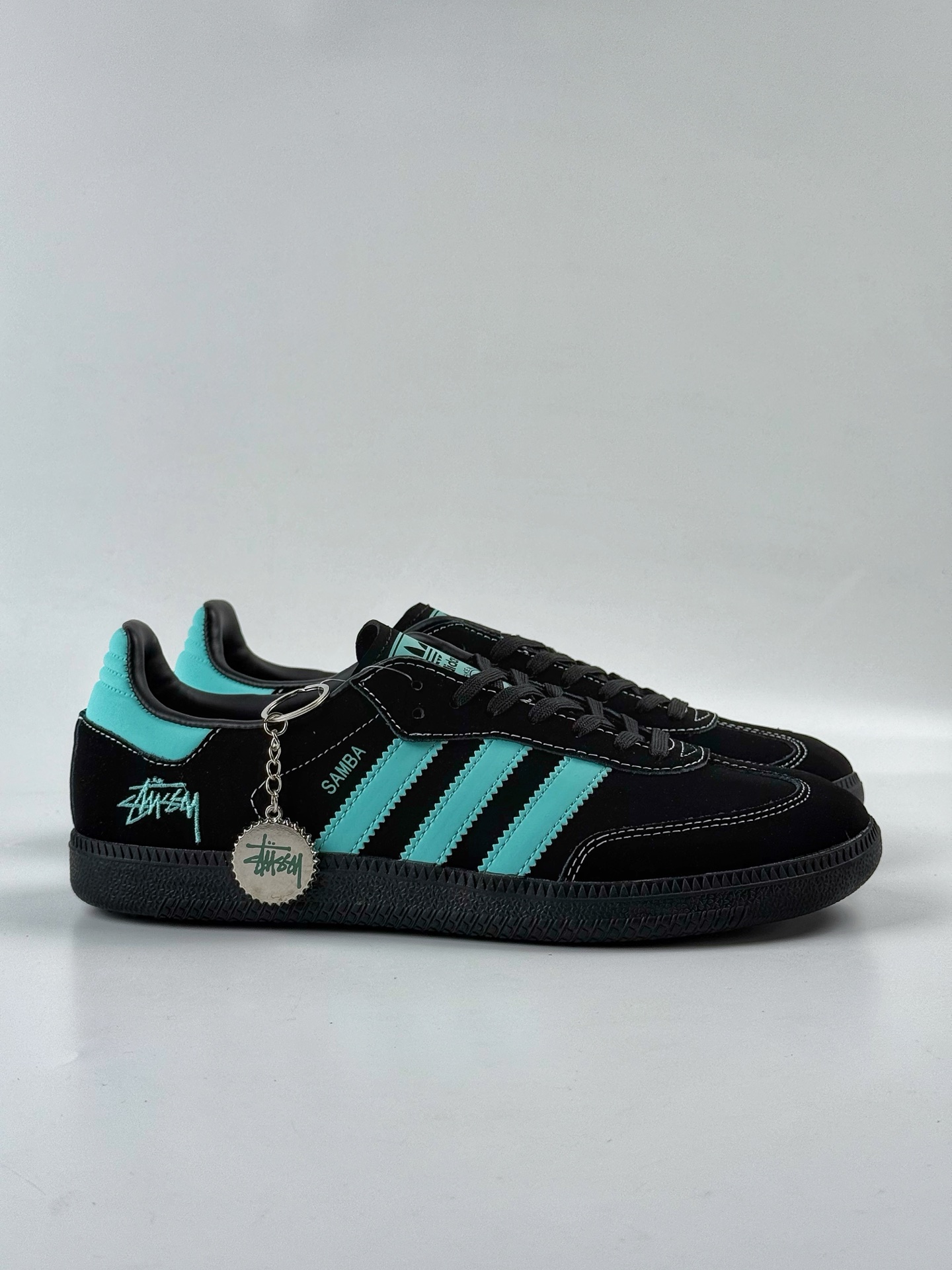 adidoriginals Samba OG x Stussy 黑蓝 桑巴舞系列复古经典轻便板鞋  DX0002