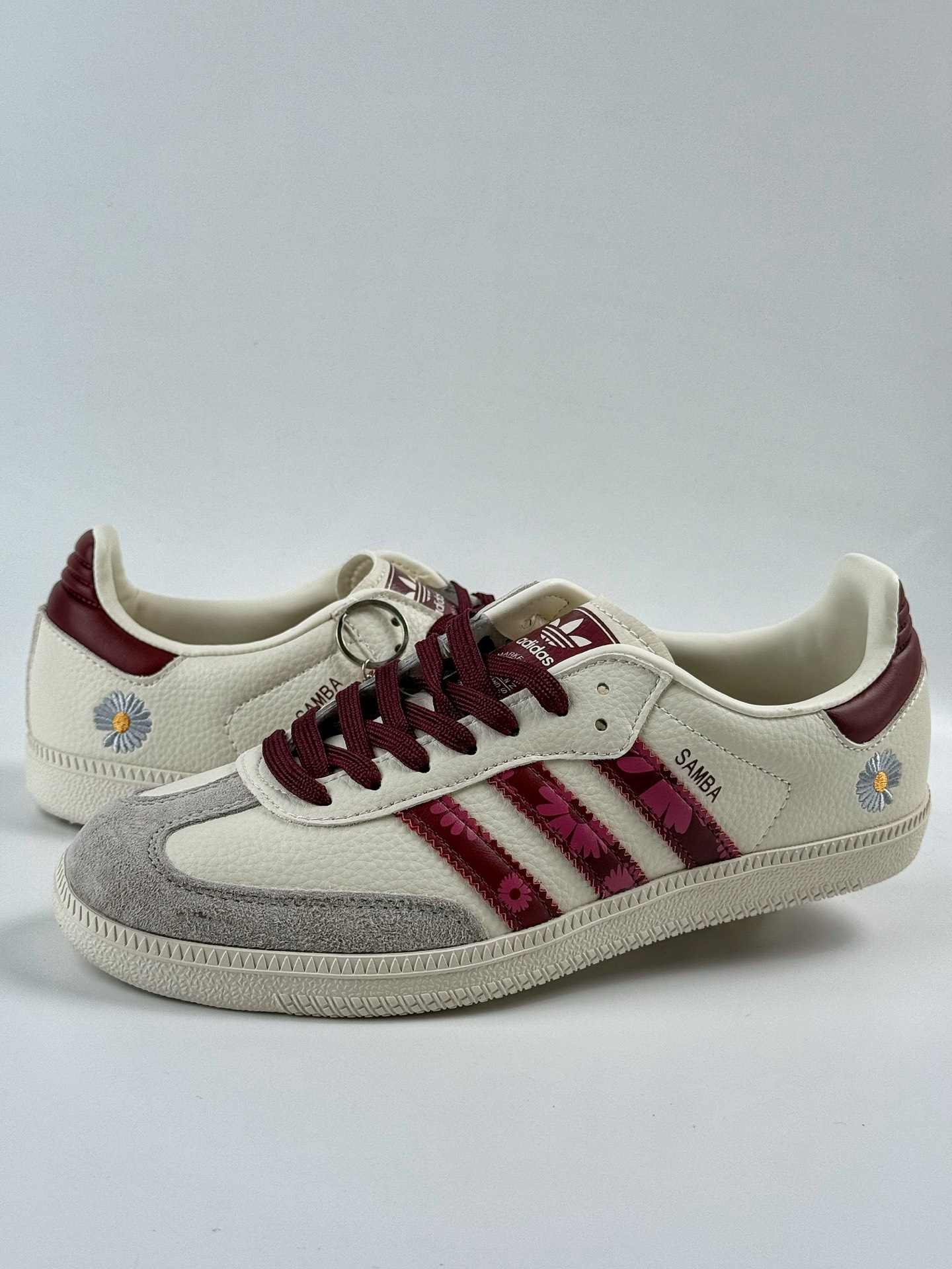 adidoriginals Samba OG 小雏菊 灰白 桑巴舞系列复古经典轻便板鞋 DX0009