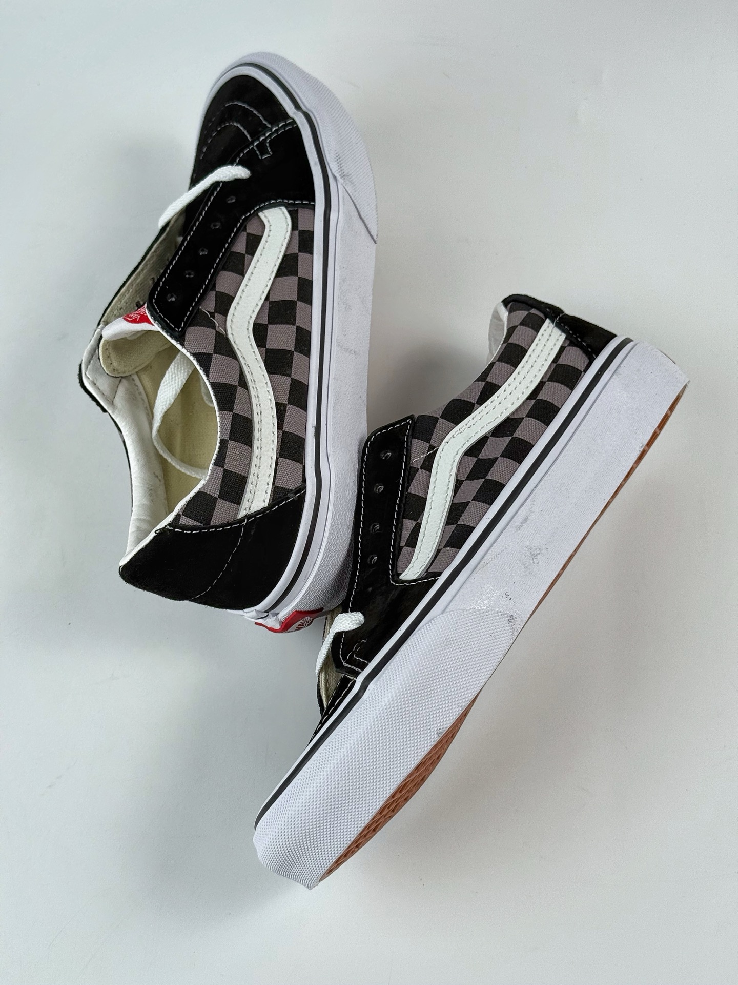 VANS 范斯 SK8-LOW 经典款 灰黑格子 休闲板鞋帆布鞋