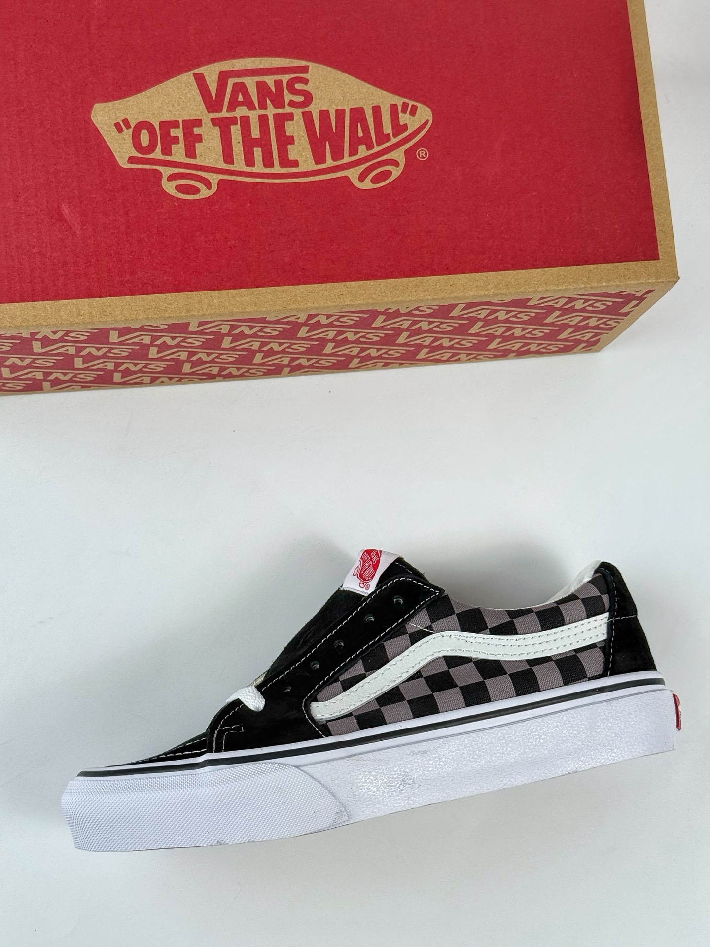 VANS 范斯 SK8-LOW 经典款 灰黑格子 休闲板鞋帆布鞋