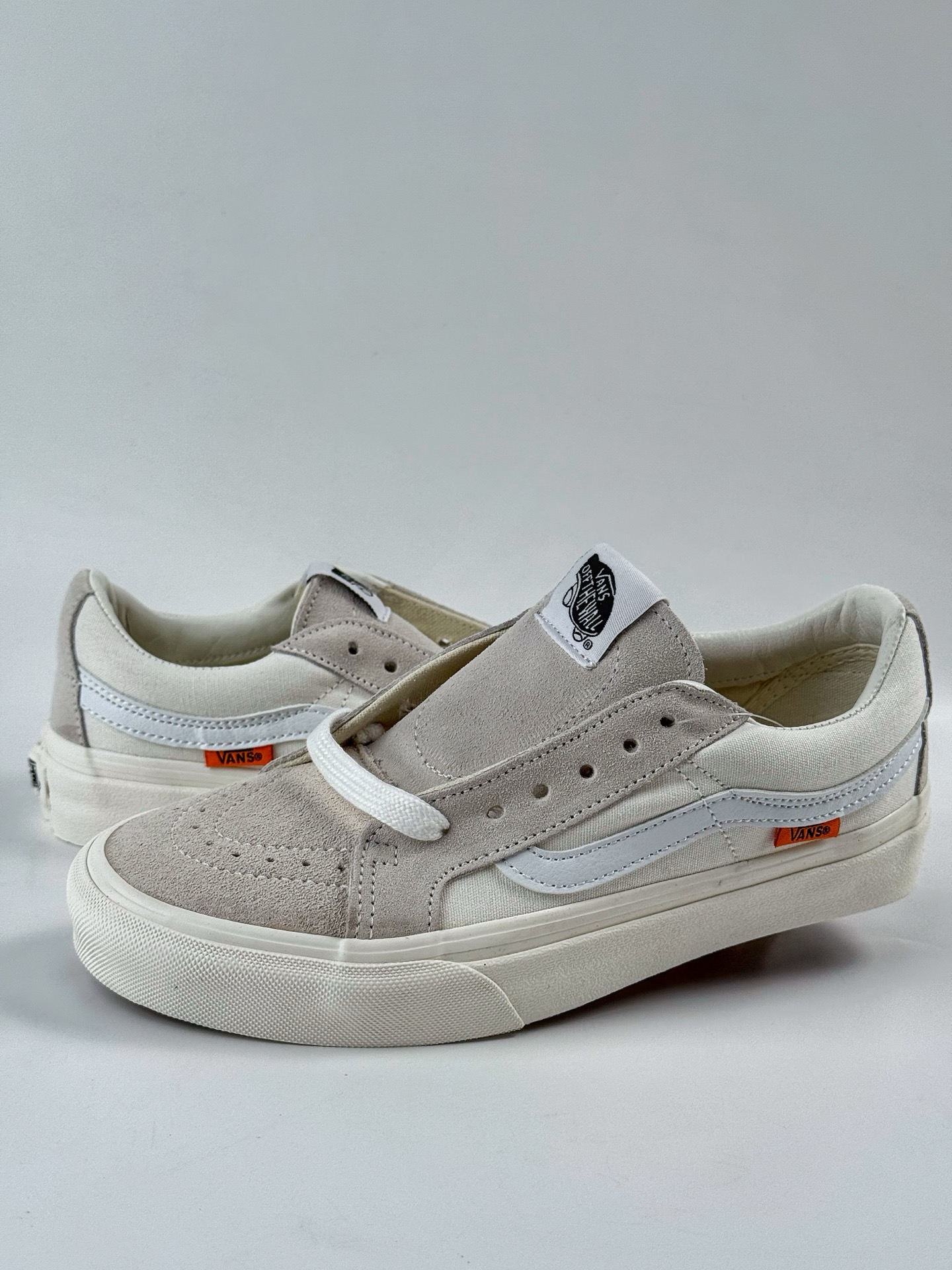 Vans SK8-LOW米白地帮 复古休闲低帮休闲板鞋 浅色